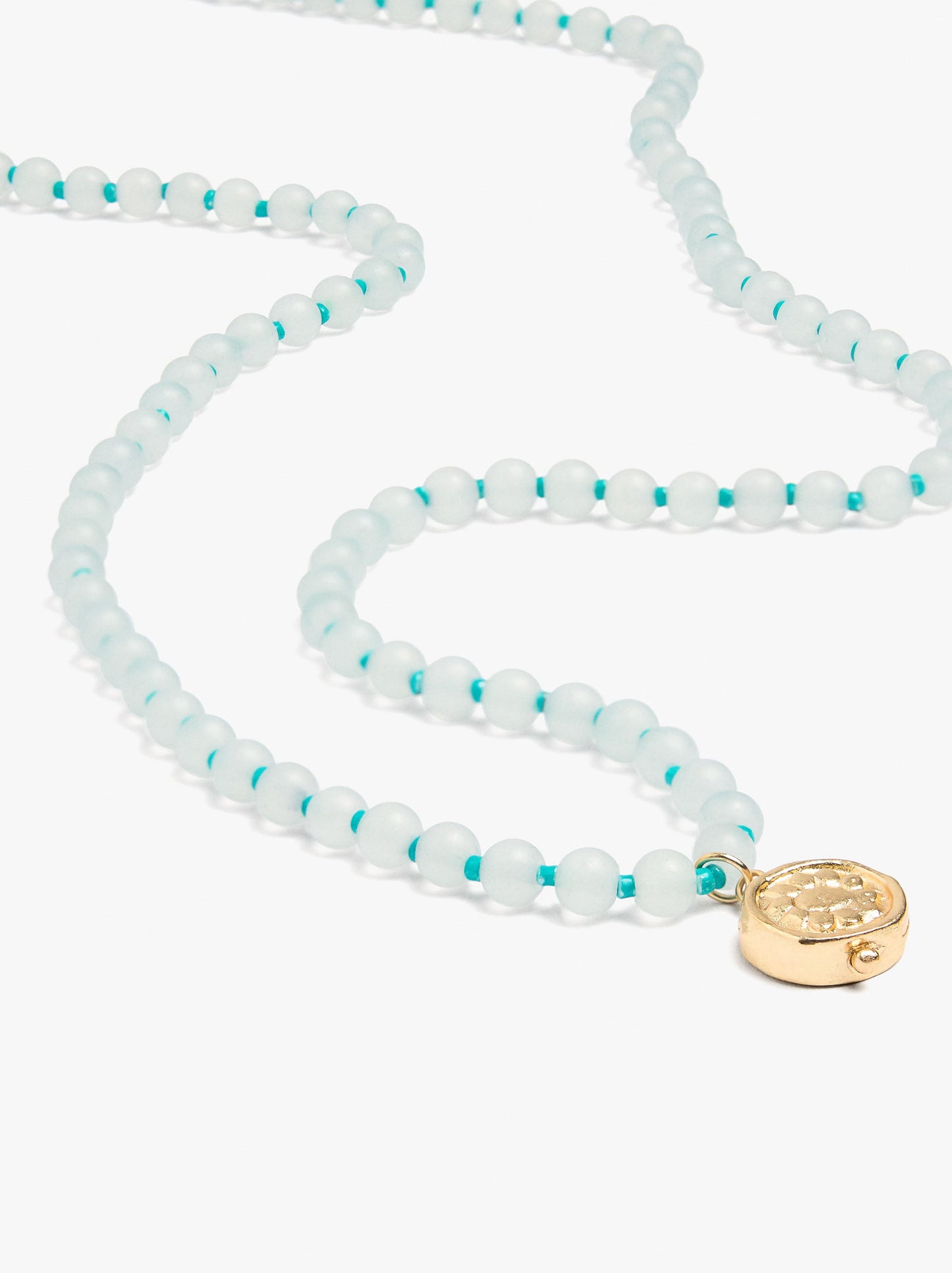 Necklace With Glass Beads With Medal