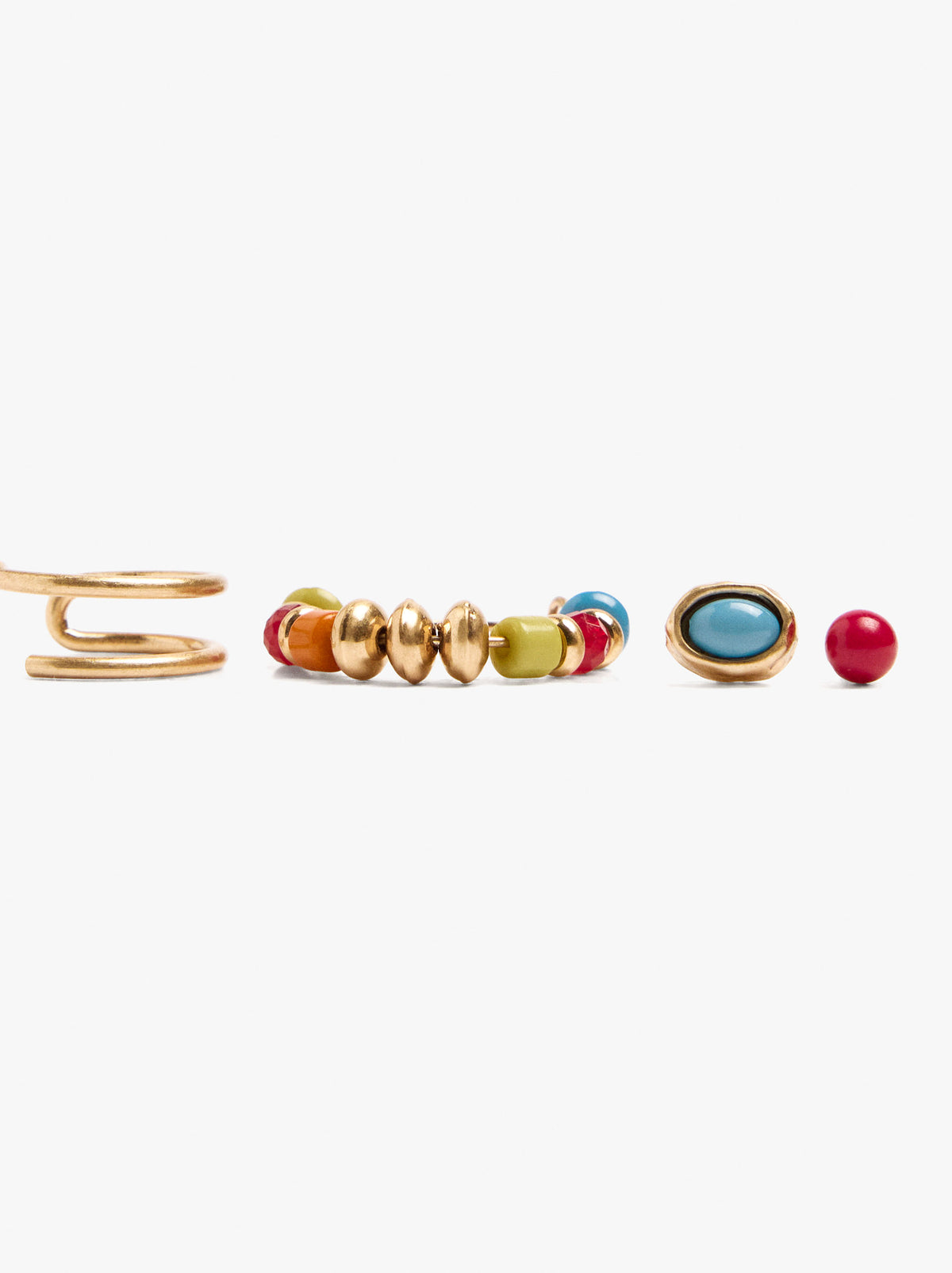 Set Of Earrings With Multicolor Beads