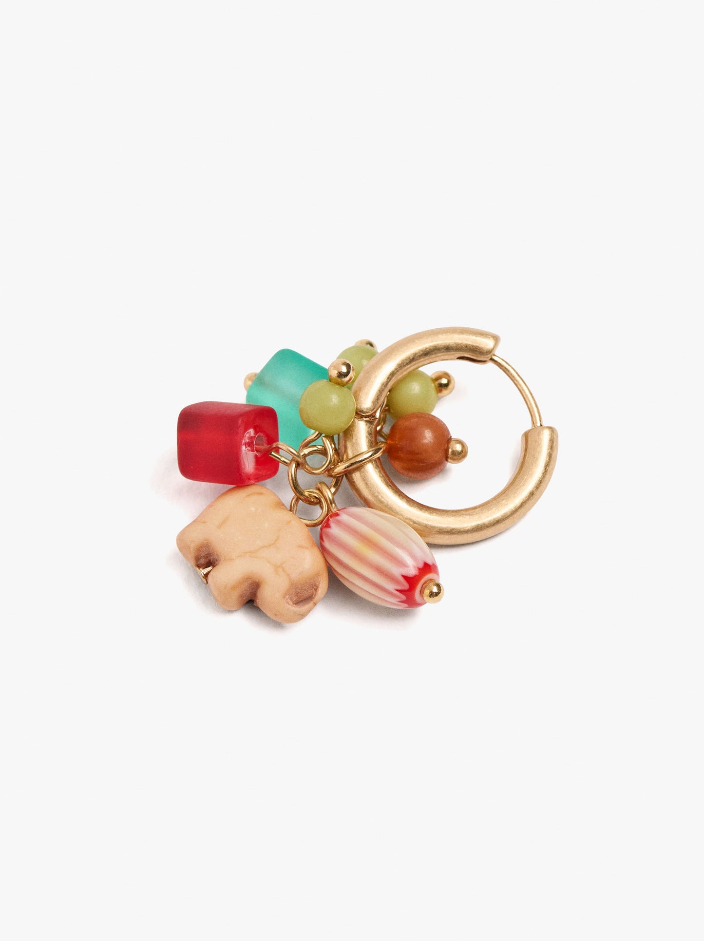 Hoop Earrings With Elephant Pendant