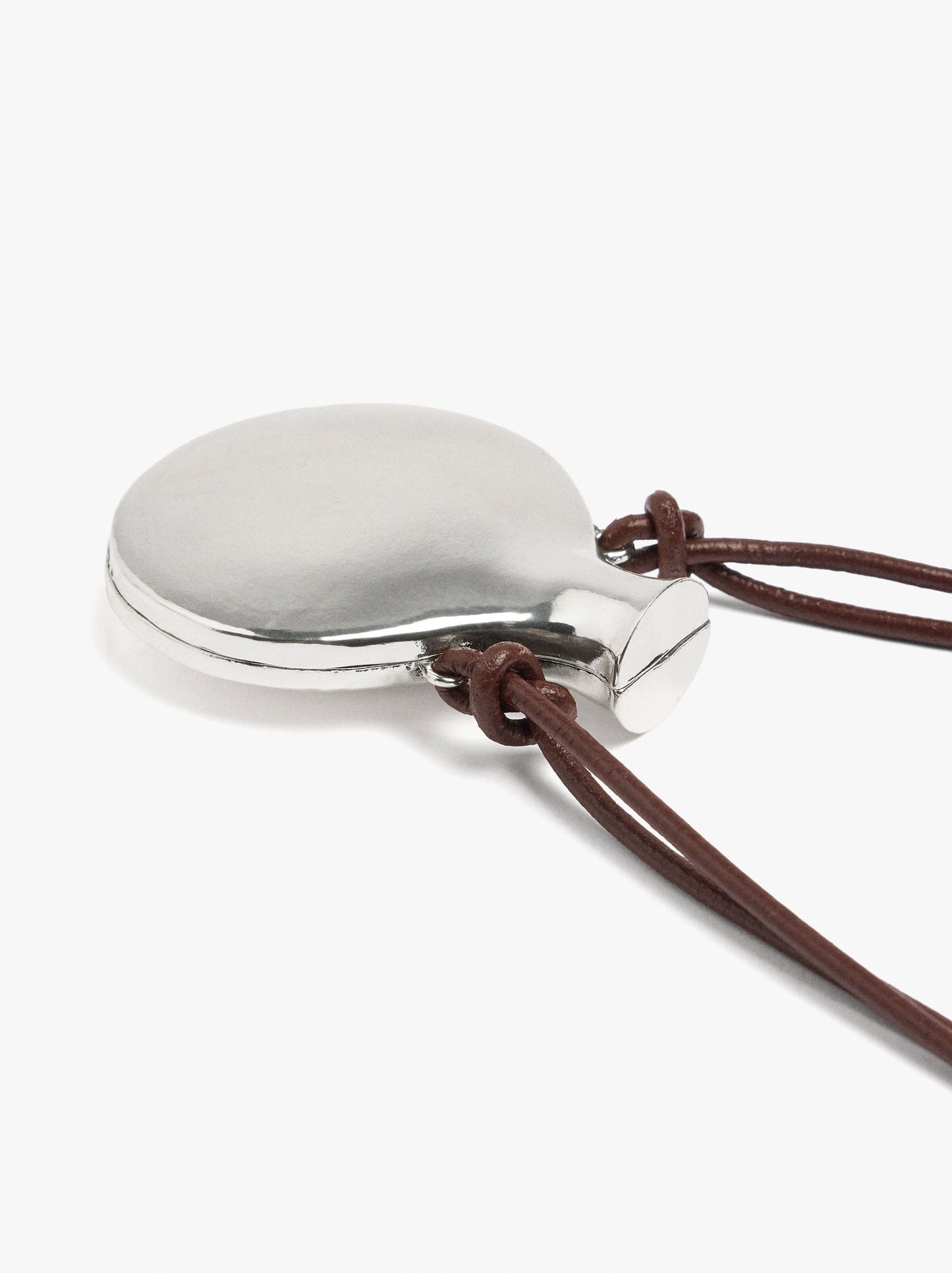 Necklace Leather Cord With Round Pendant