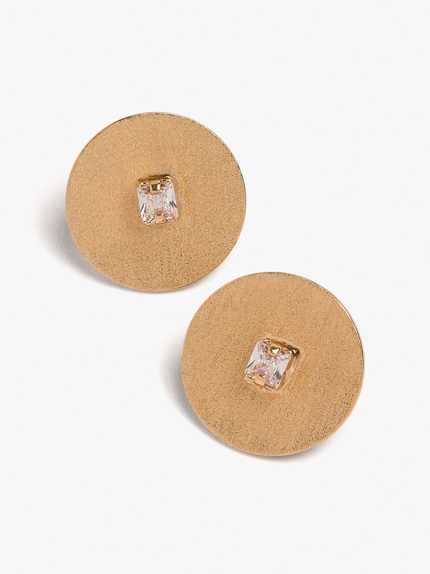 Round Earrings With Cubic Zirconia