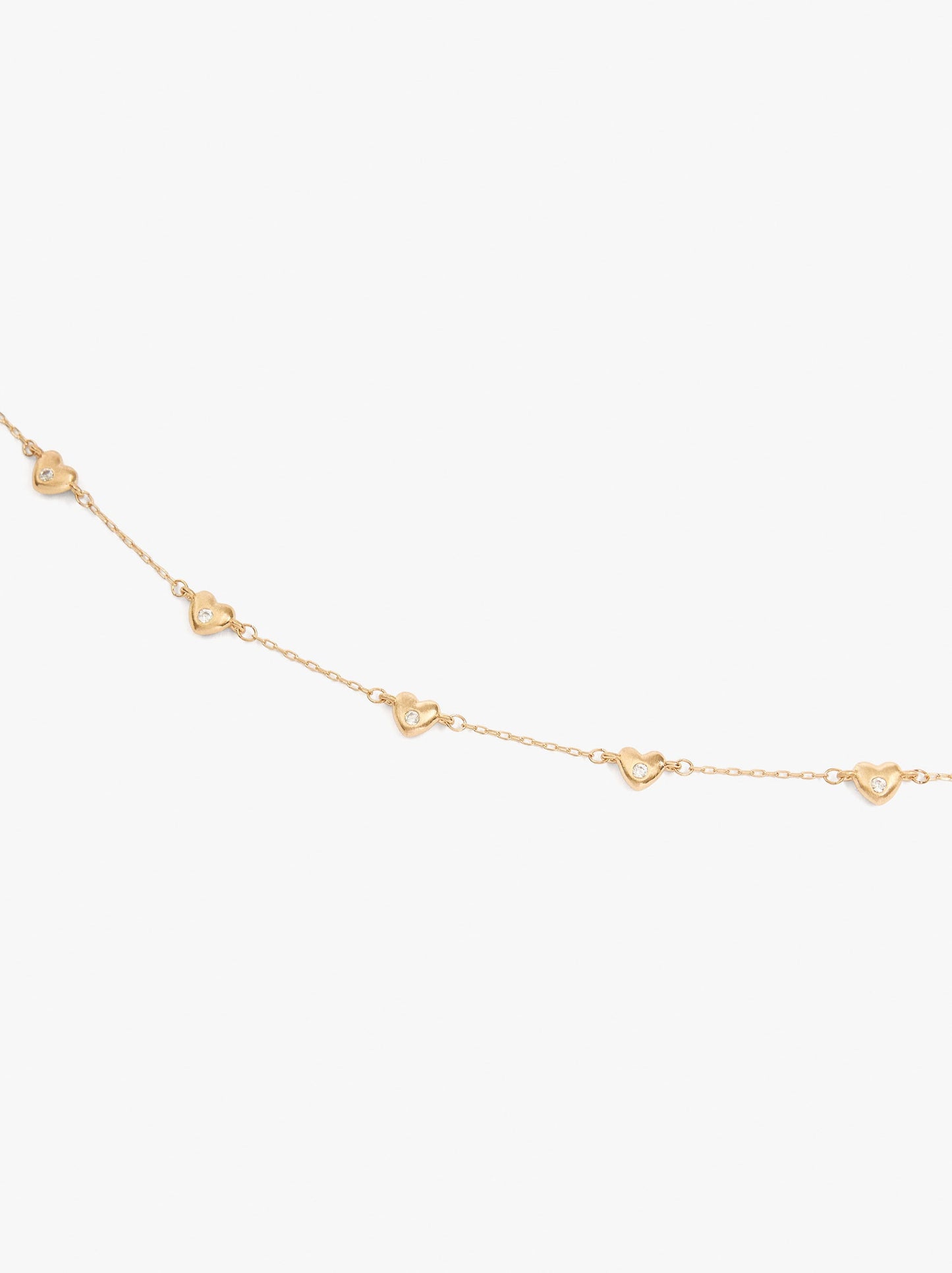 Necklace With Hearts And Cubic Zirconia