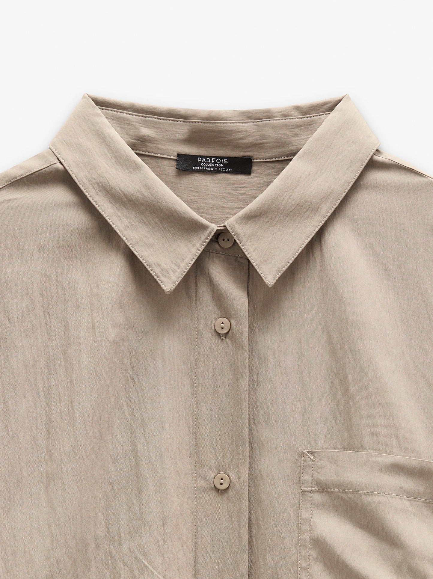 Shirt With Crinkled Effect And Pocket