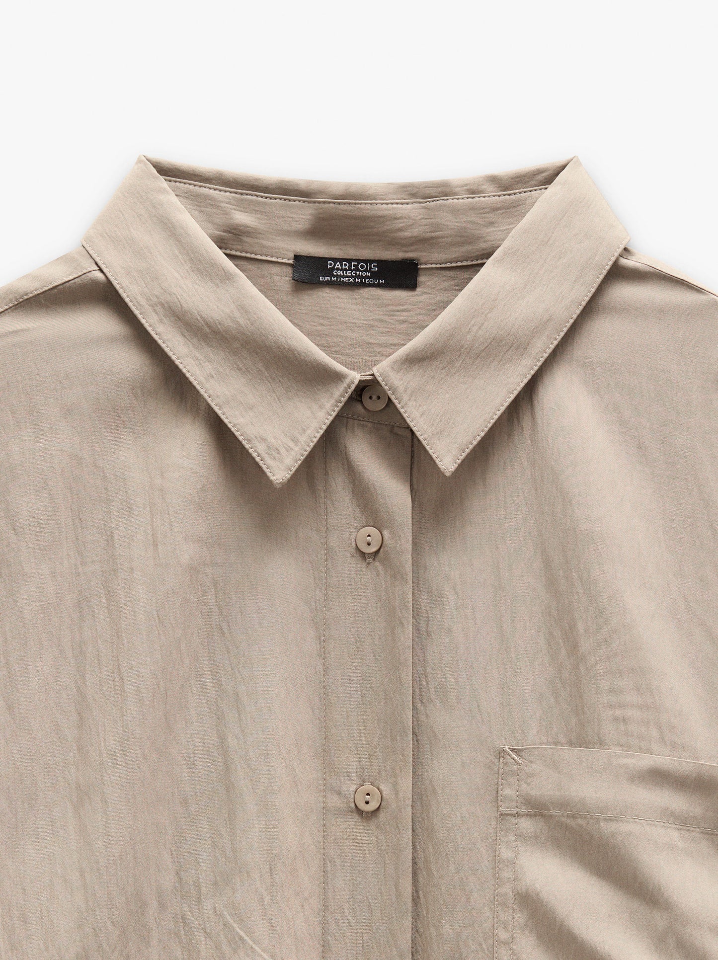 Shirt With Crinkled Effect And Pocket