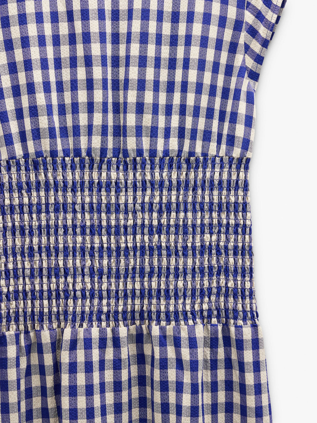 Dress With Vichy Squares With Ruched Detail