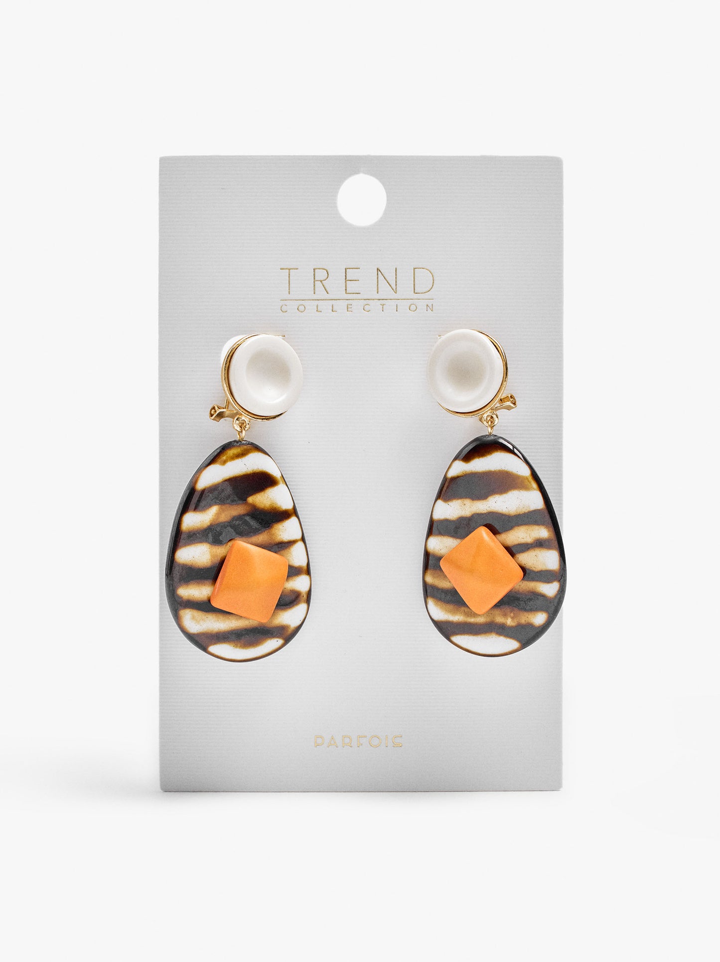 Maxi Oval Earrings With Stone And Resin