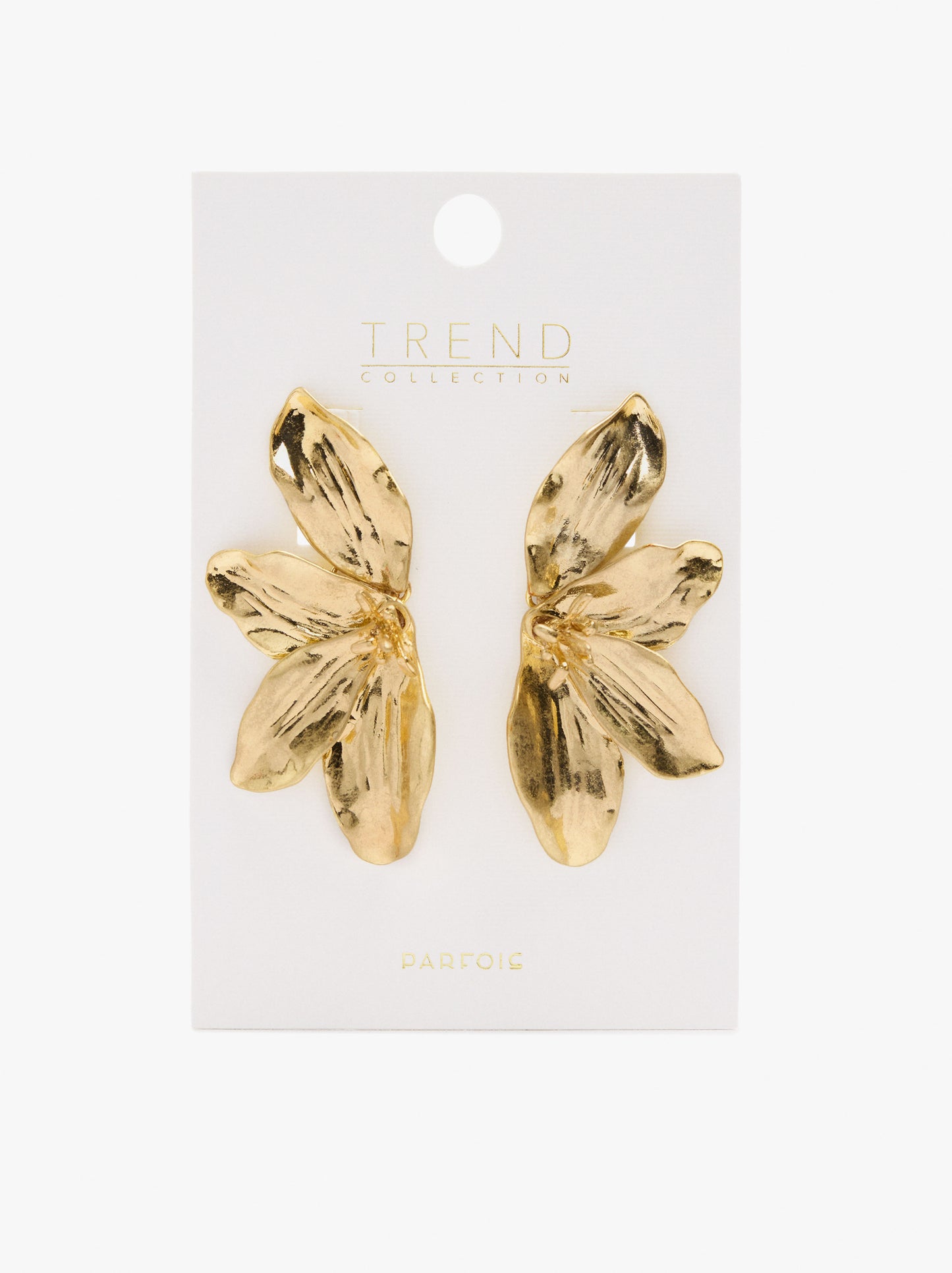 Maxi Half-Flower Earrings With Embossed Detail