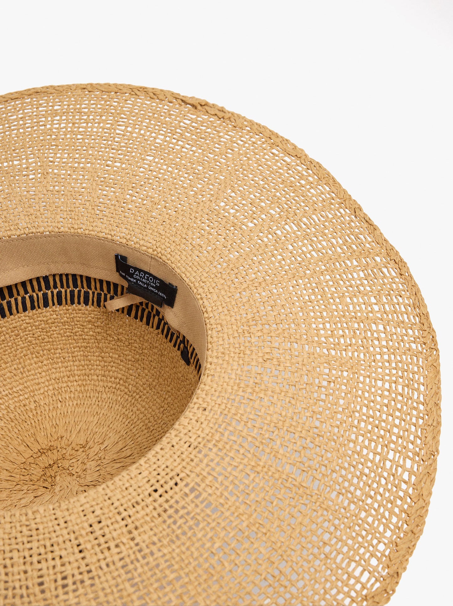 Paper Straw Effect Hat With Stripes