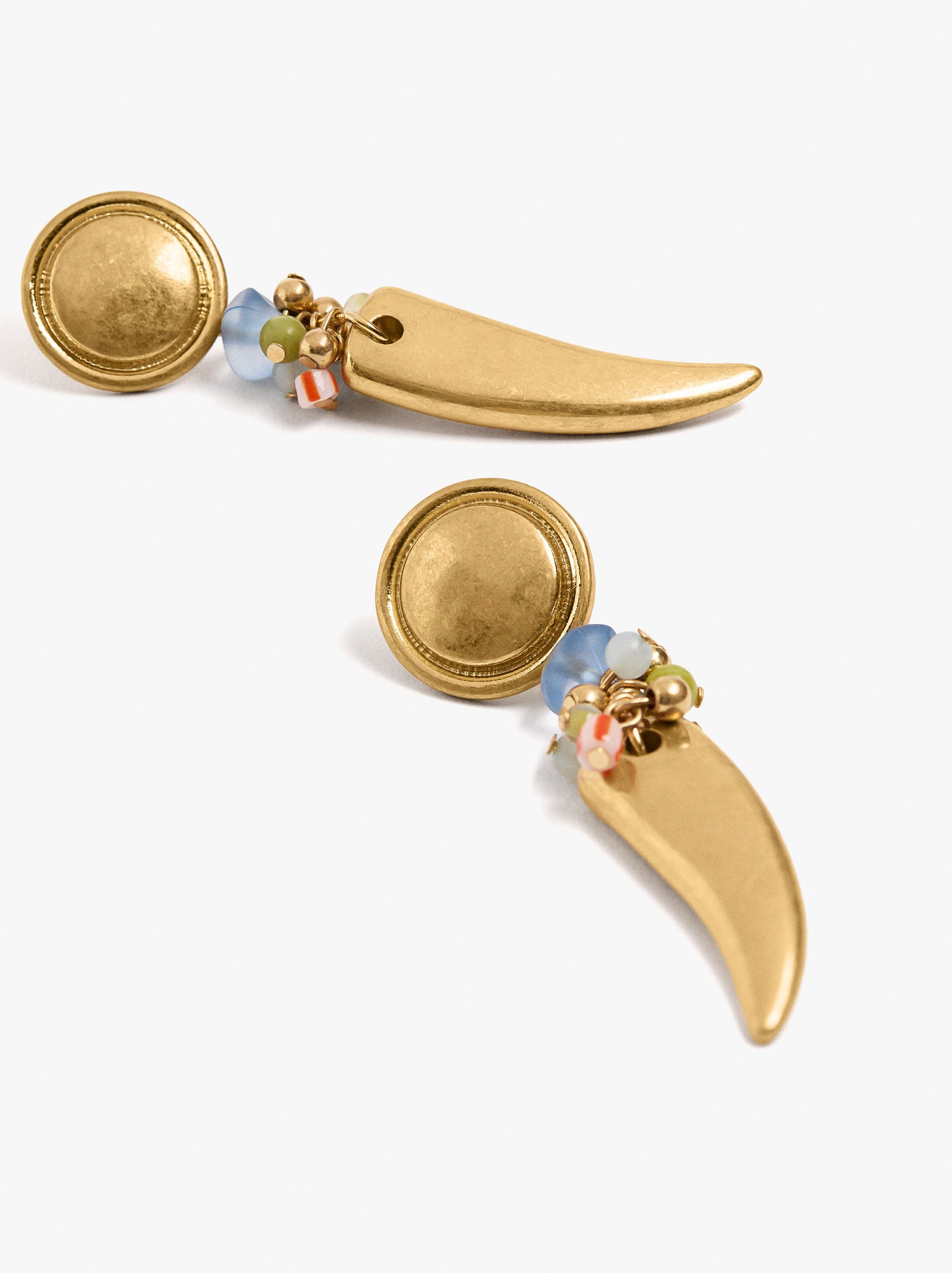 Long Earrings With Multicolor Beads