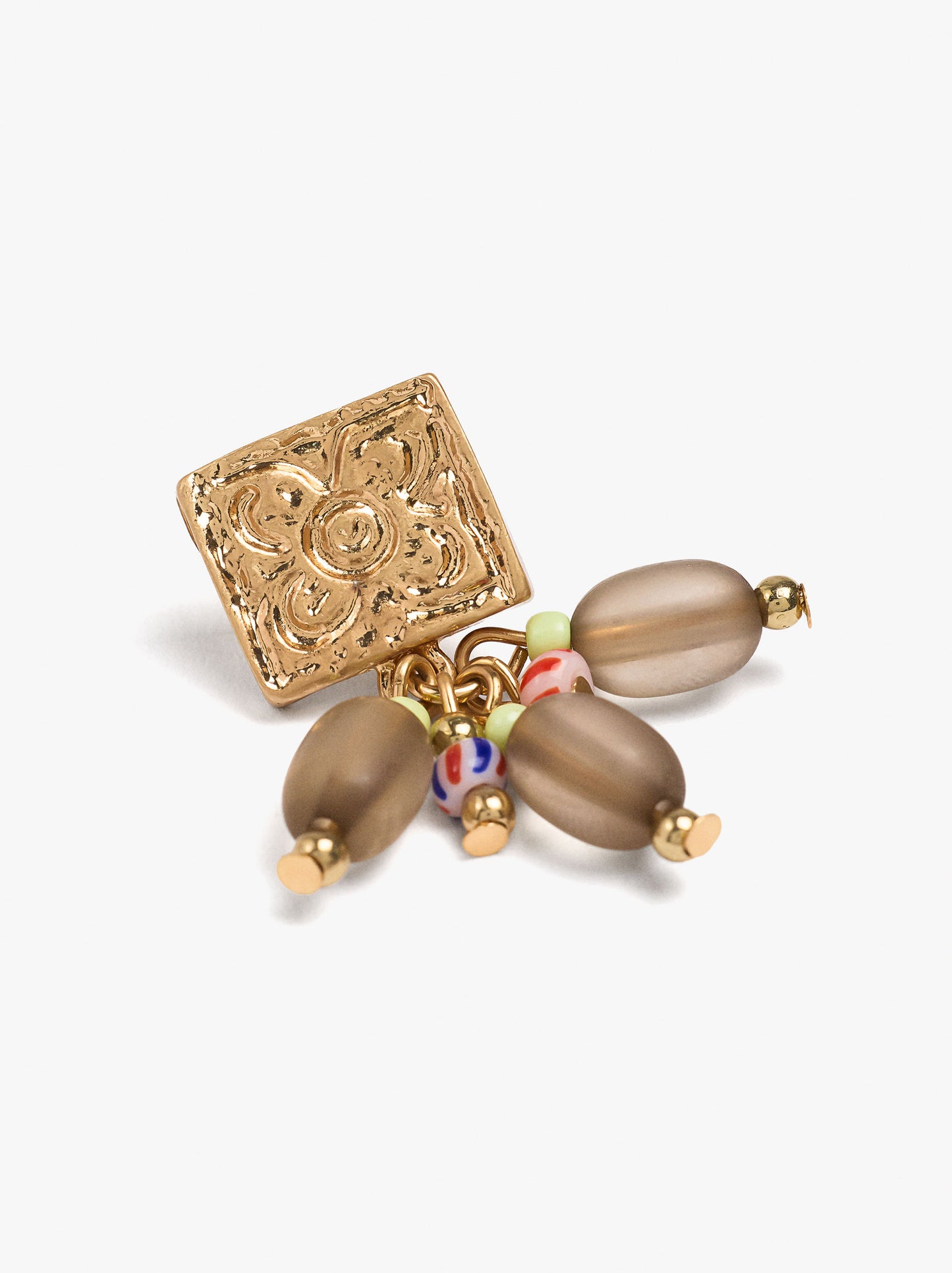 Square Earrings With Beads