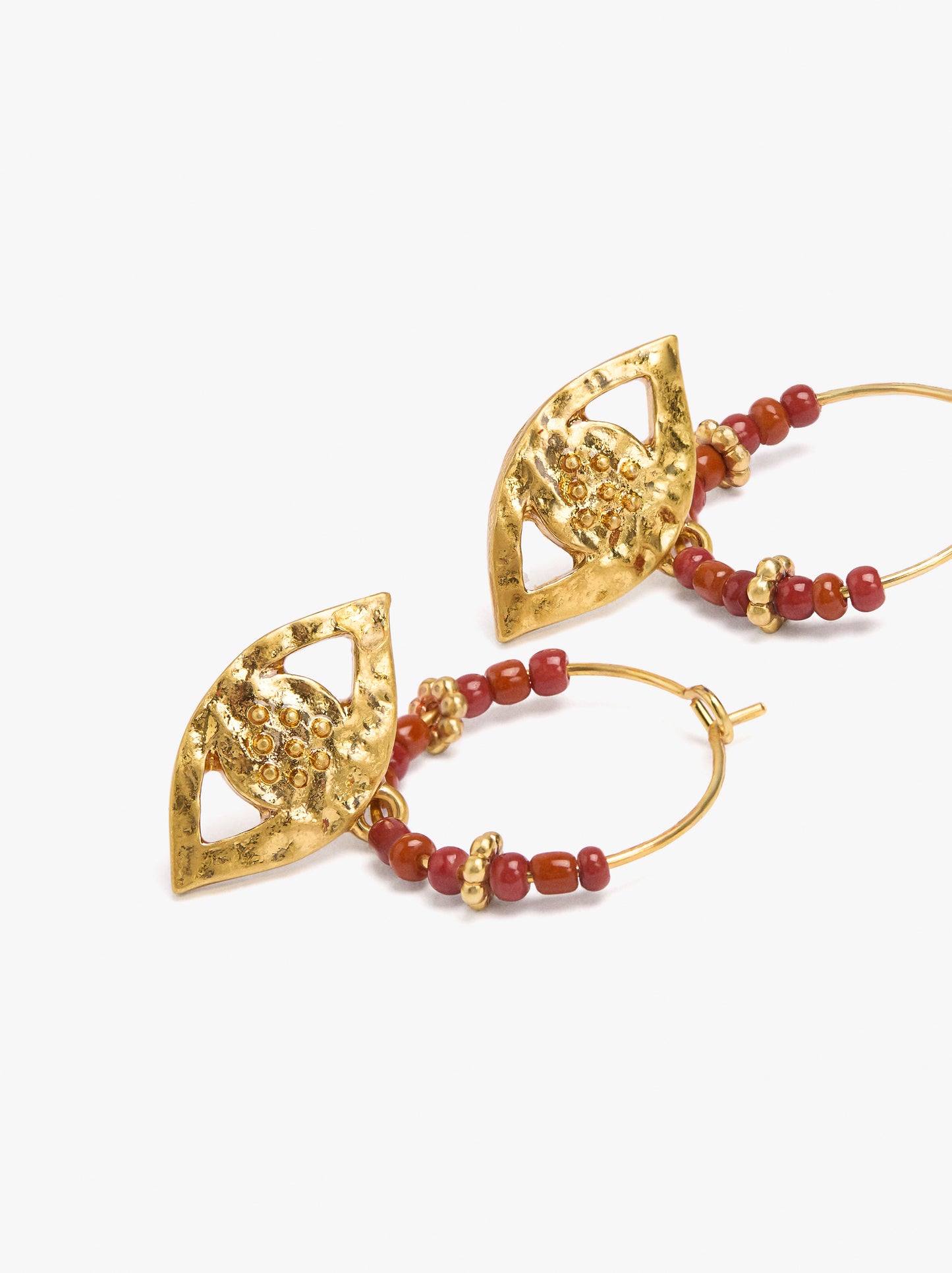 Hoop Earrings With Beads And Eye