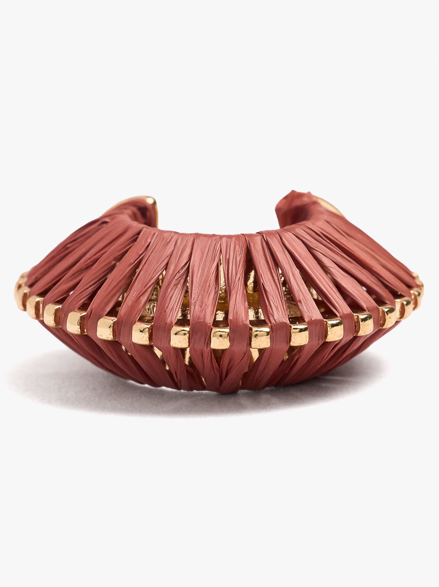 Structured Hoop Earrings With Raffia