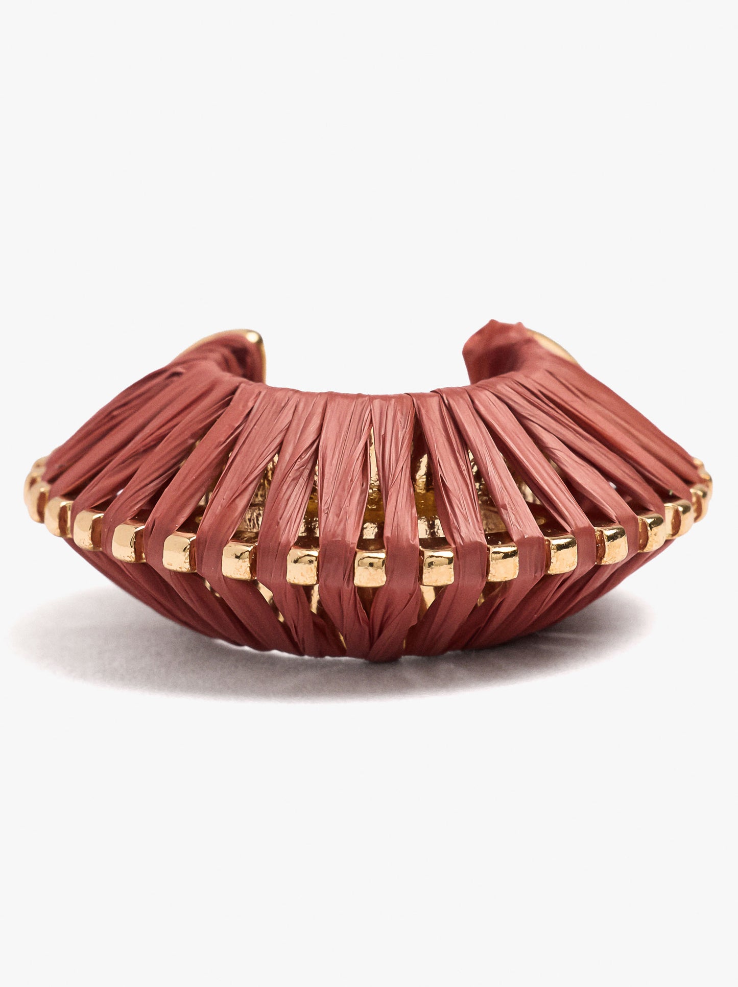 Structured Hoop Earrings With Raffia