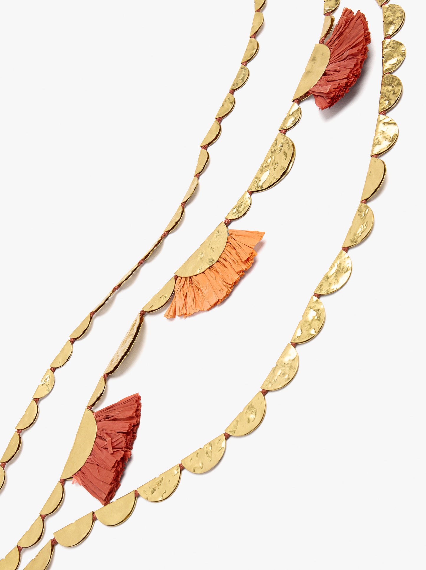 Multi-Collar With Semicircles And Raffia Effect Detail