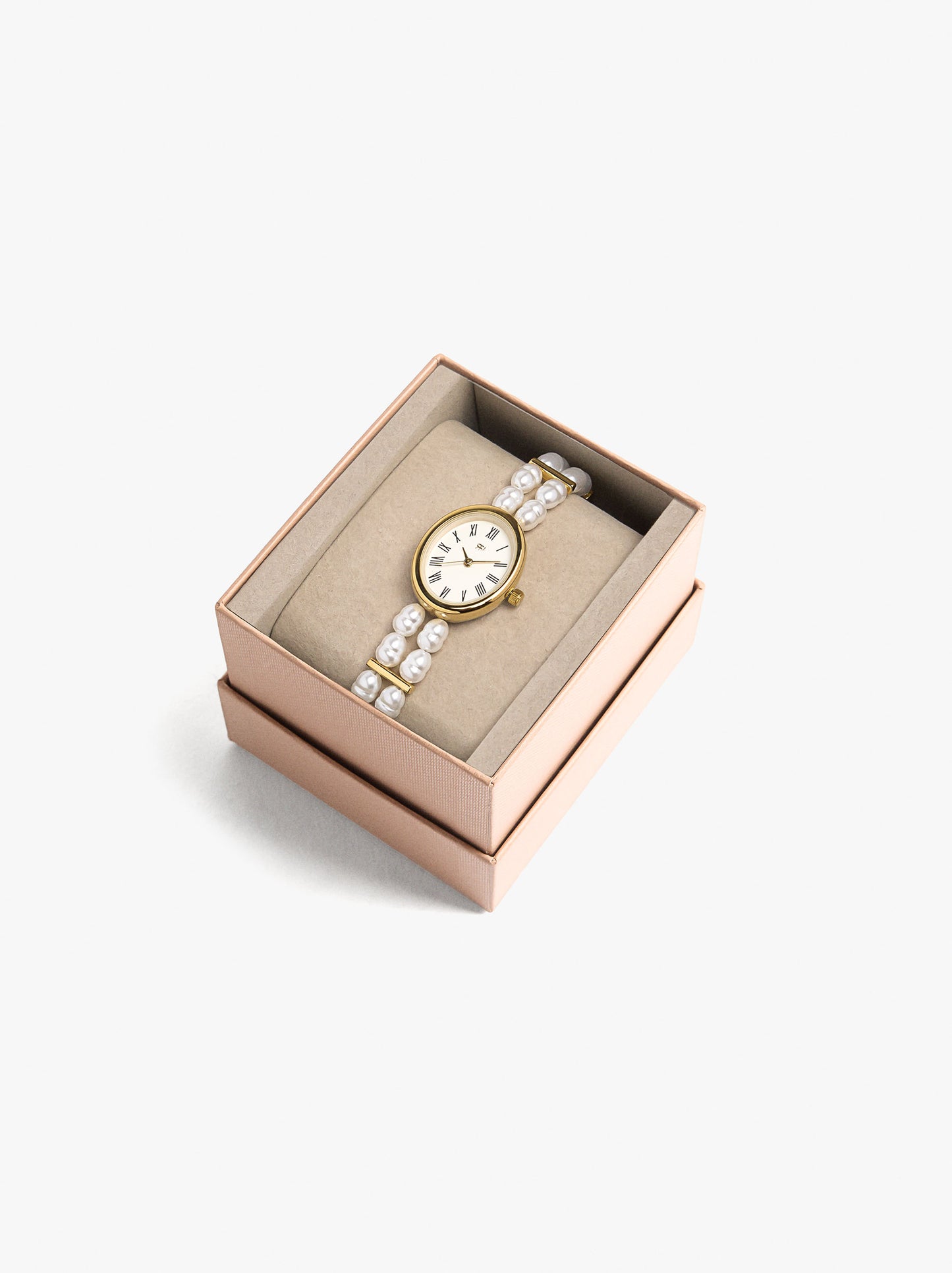 Watch With Multi-Strap Pearl Bracelet