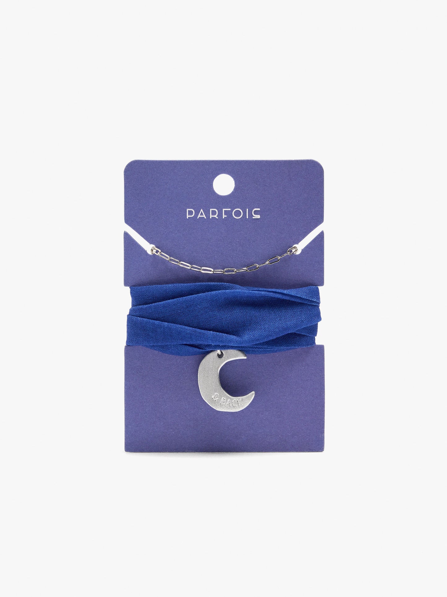 Necklace In Fabric With Moon Charm