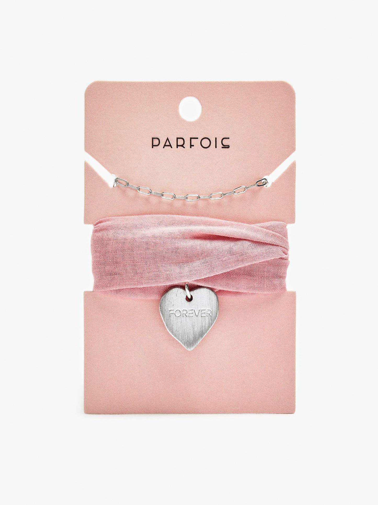 Necklace In Fabric With Heart Charm