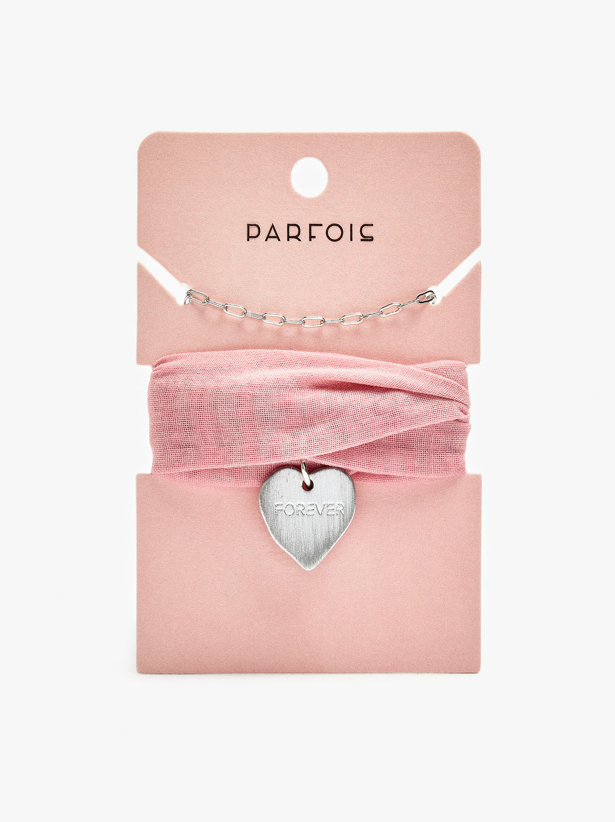 Necklace In Fabric With Heart Charm