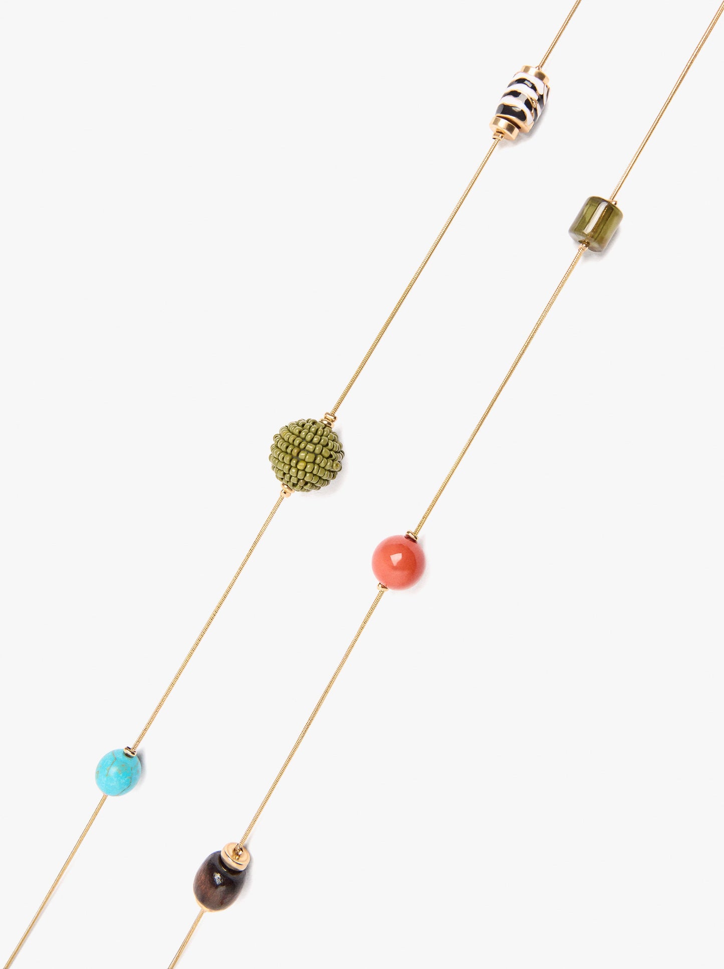 Long Necklace With Stone Beads