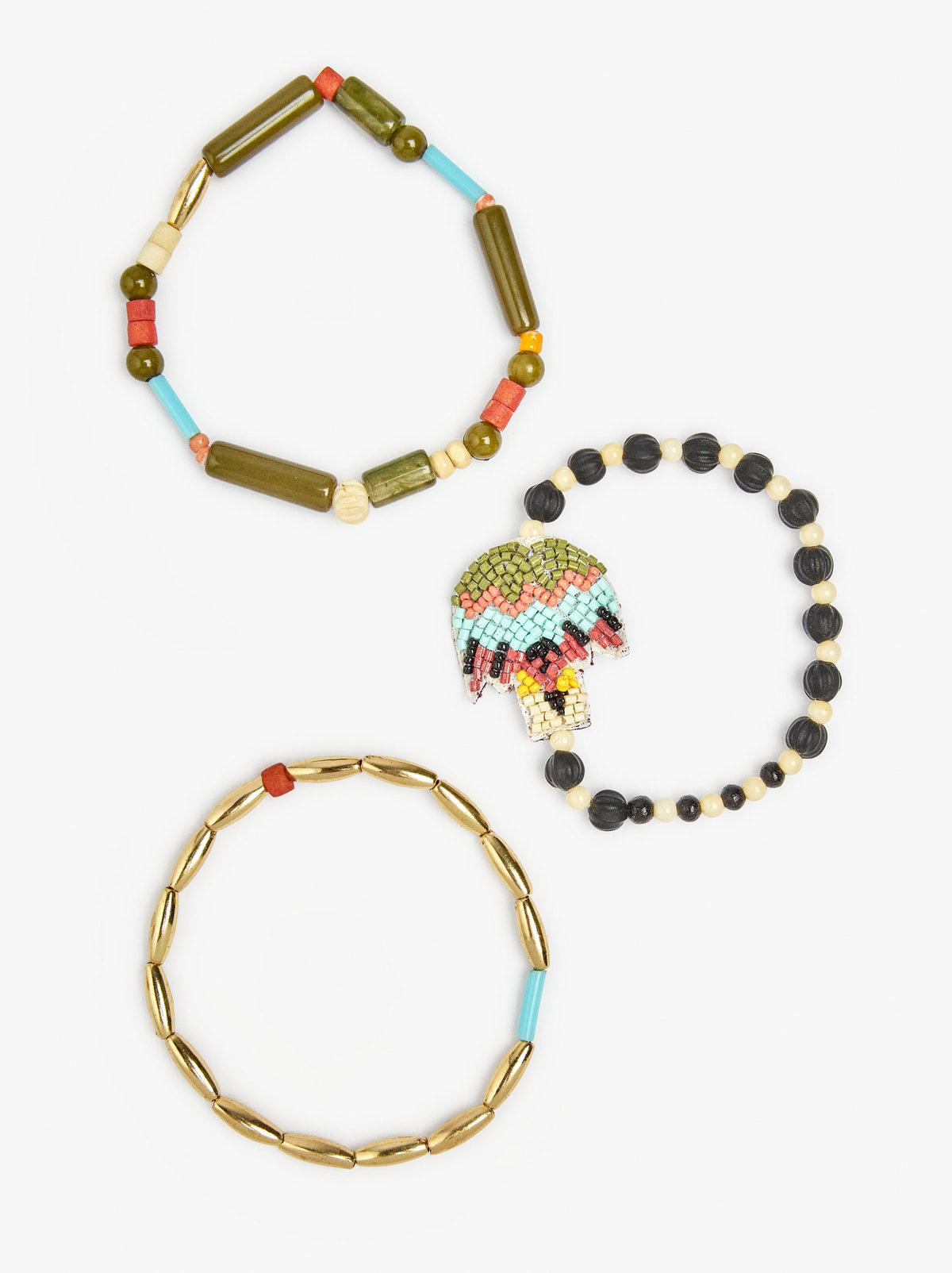 Set Of Bracelets With Beads And Beads