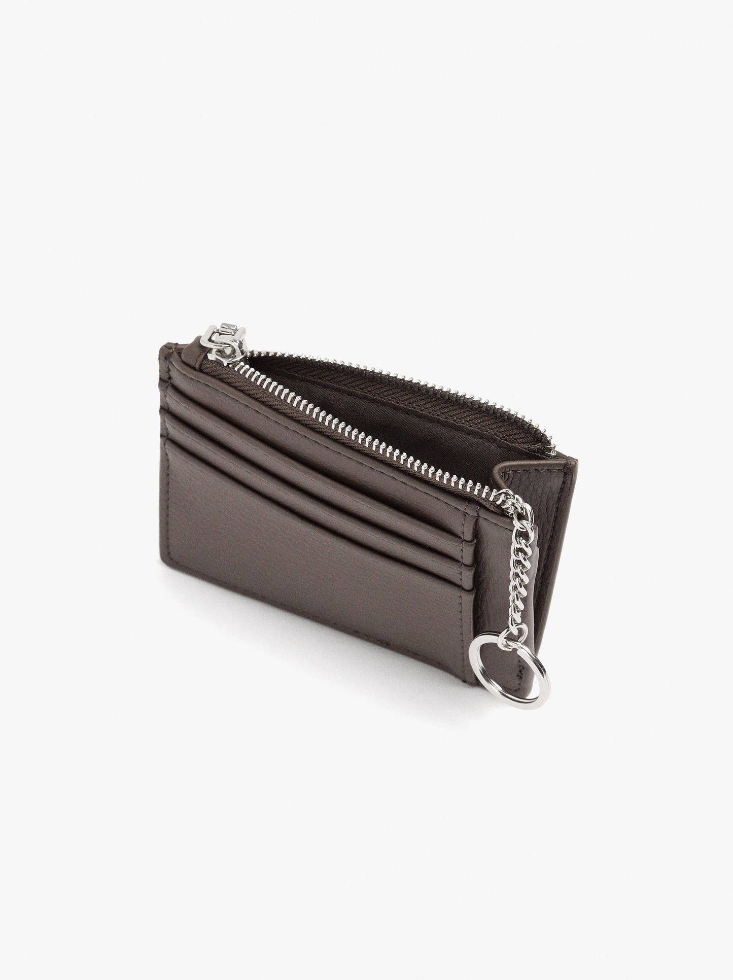 Card Holder With Texture And Keychain
