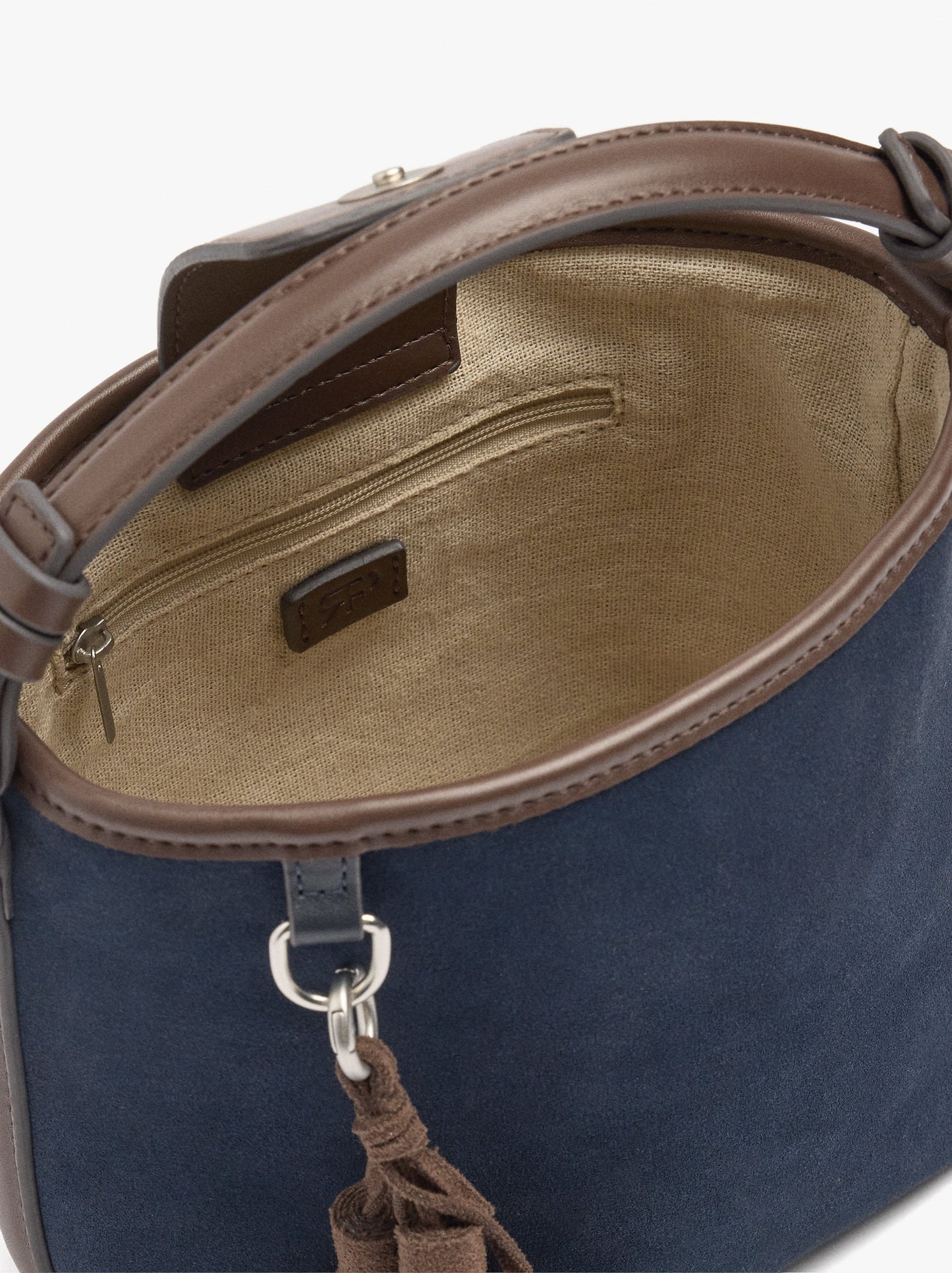 Bucket Bag With Leather Details With Pendant