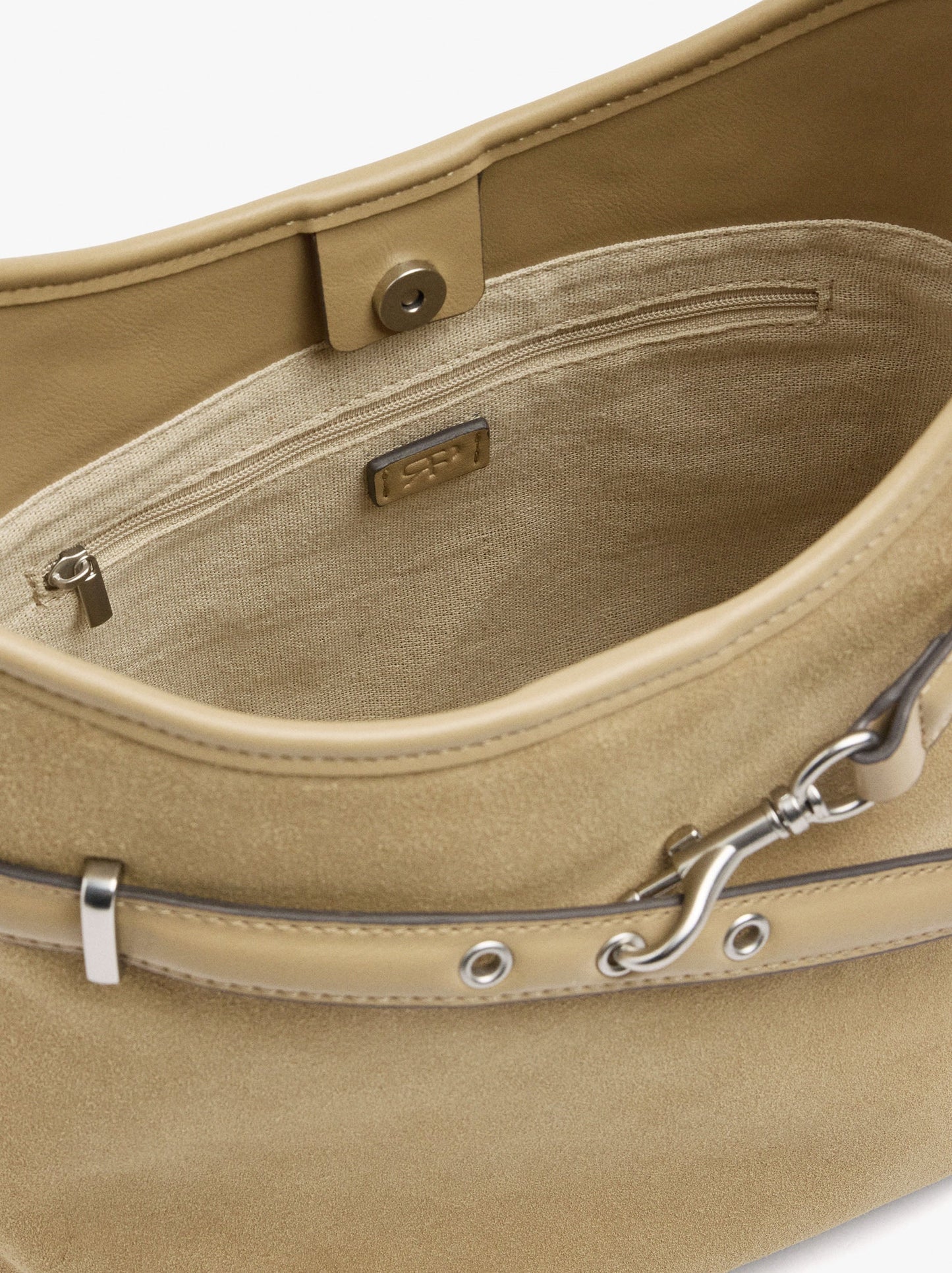 Shoulder Bag With Leather Details With Belt