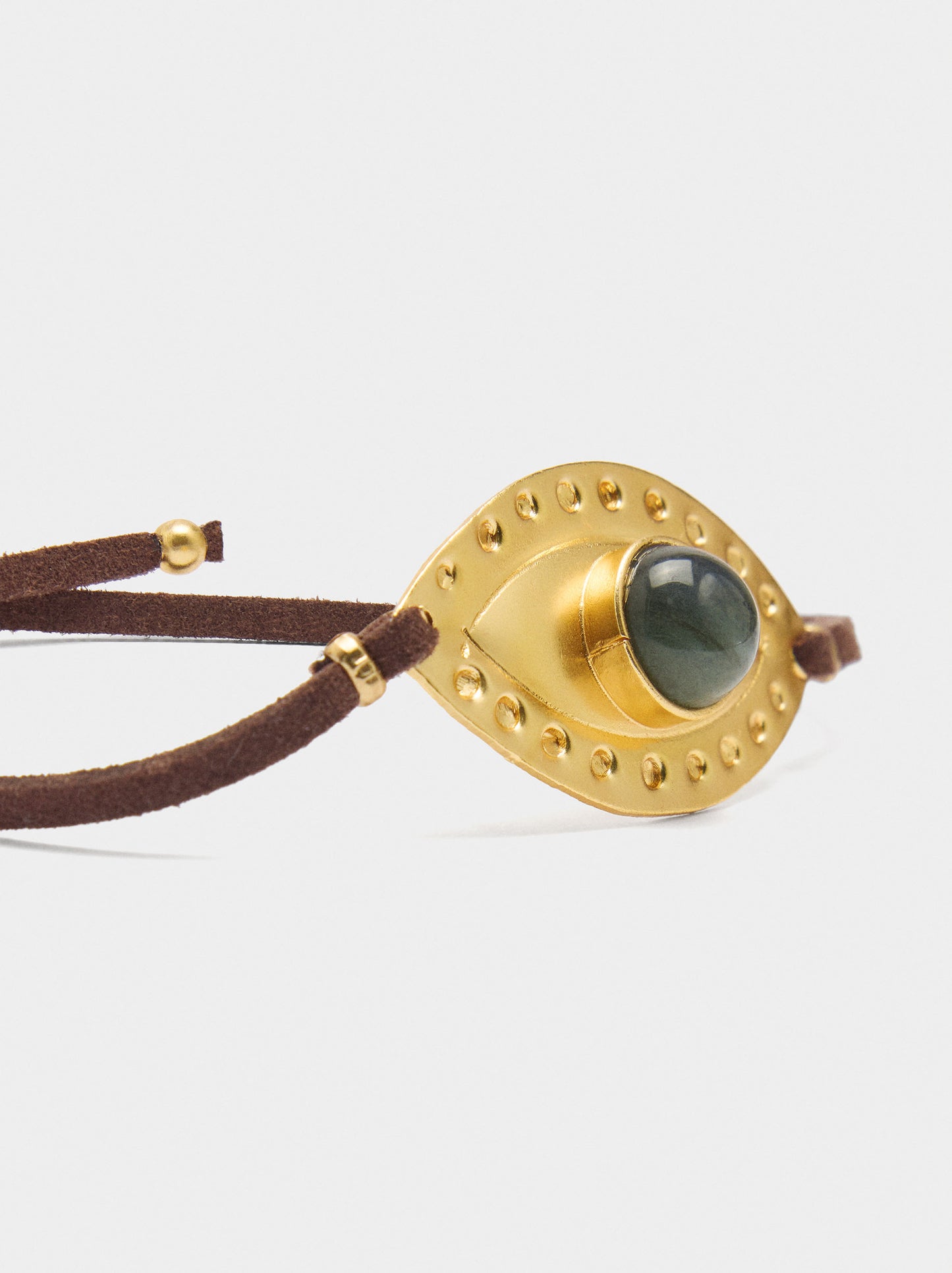 Adjustable Leather Cord Bracelet With Charm
