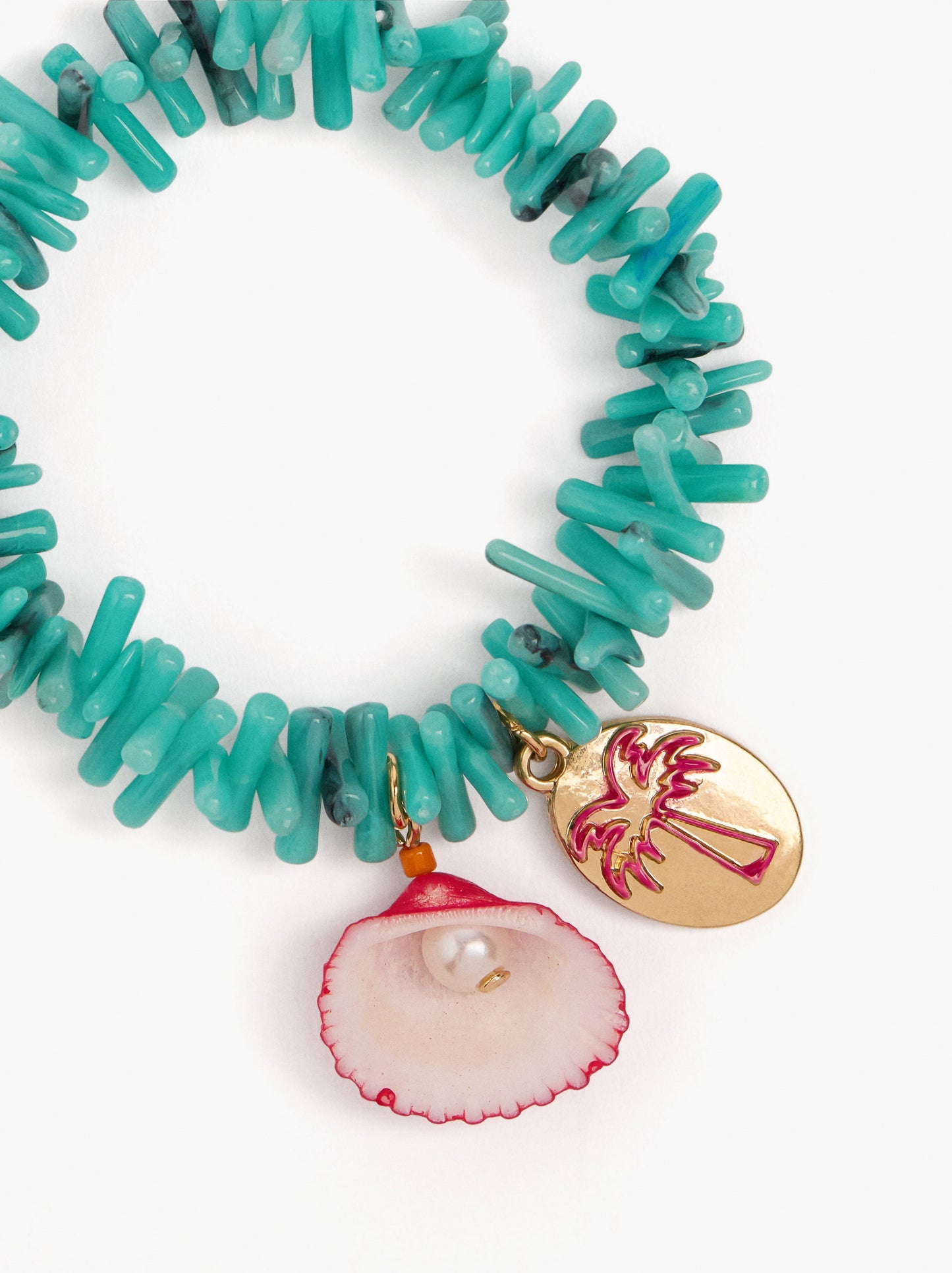 Bracelet Of Bars In Resin With Shell