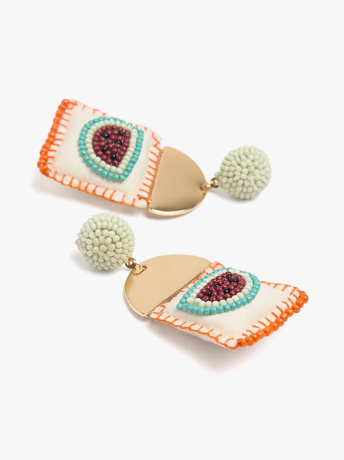 Watermelon Earrings With Beads