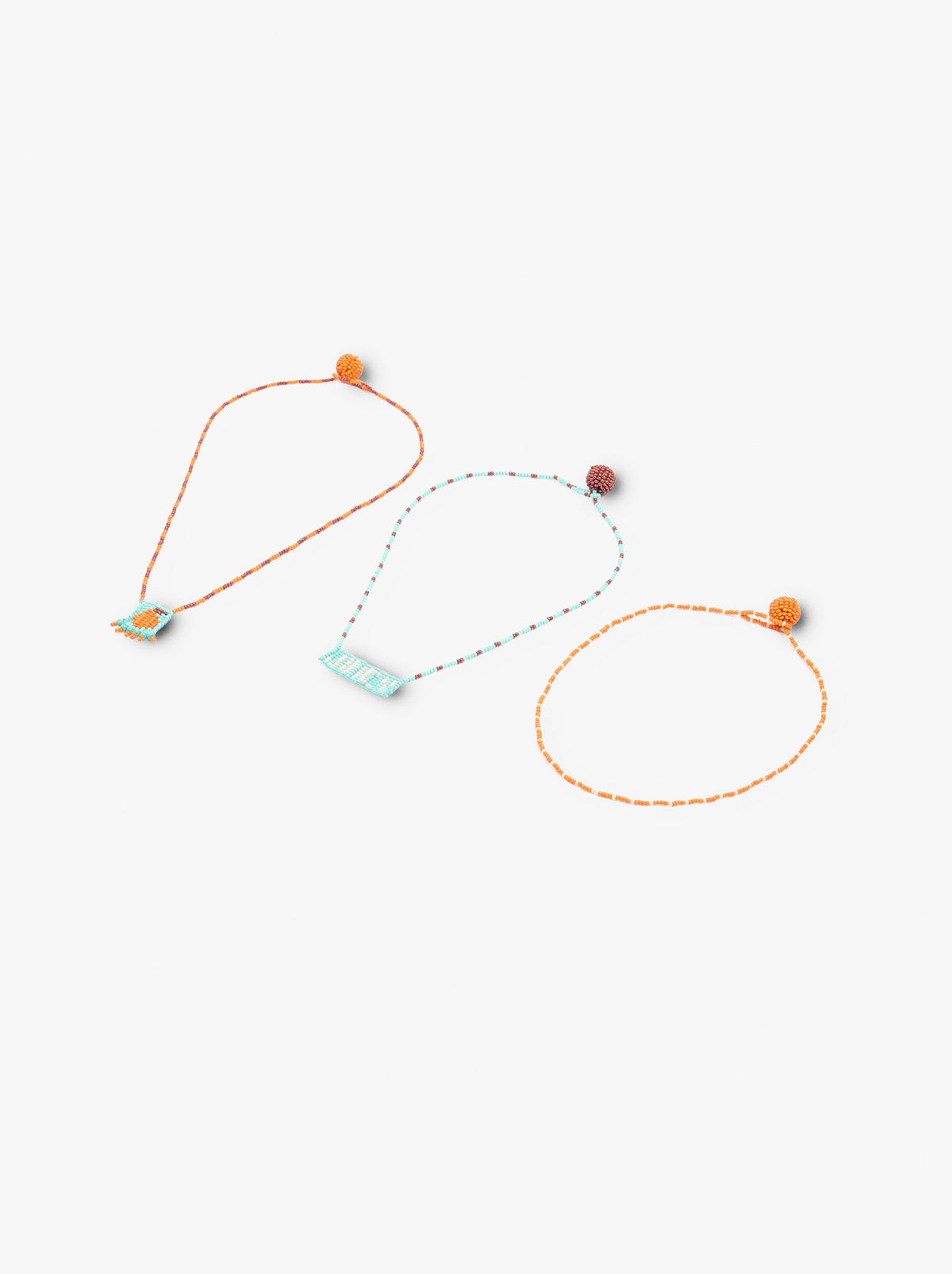 Set Of Necklaces With Glass Beads