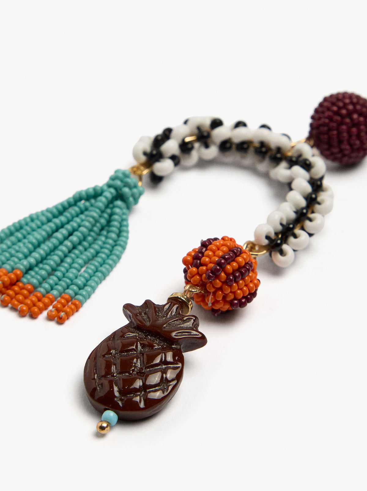 Asymmetric Earrings With Glass Beads