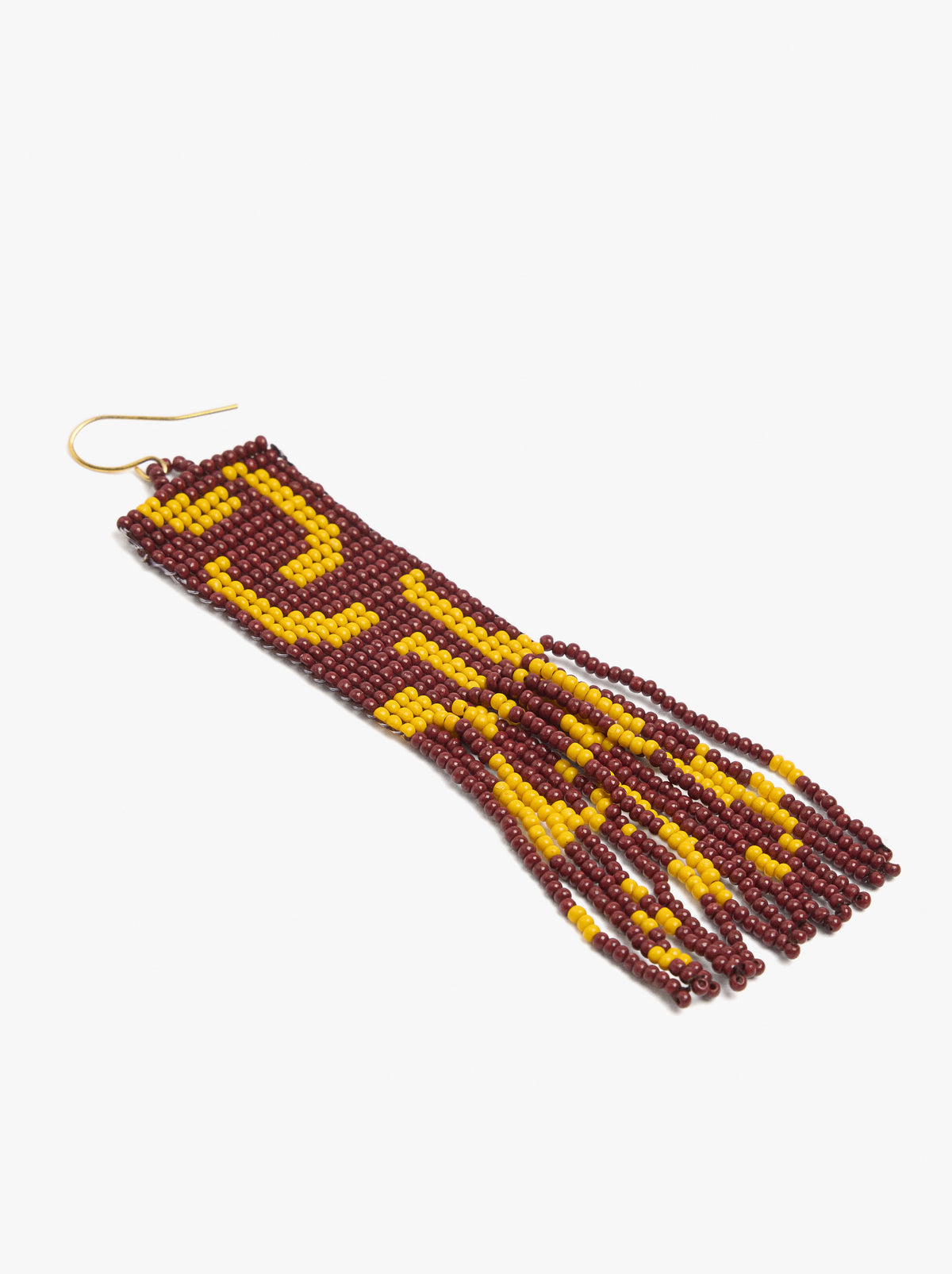 Rectangular Earrings With Glass Beads
