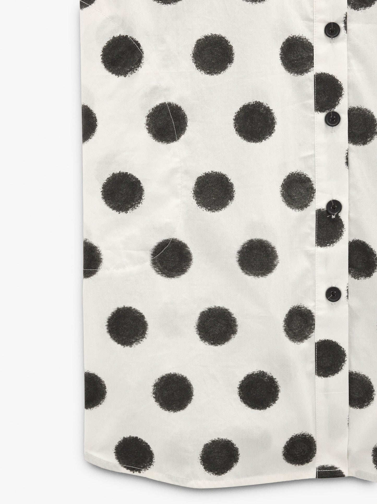 Shirt Dress Printed With Polka Dots 100% Cotton