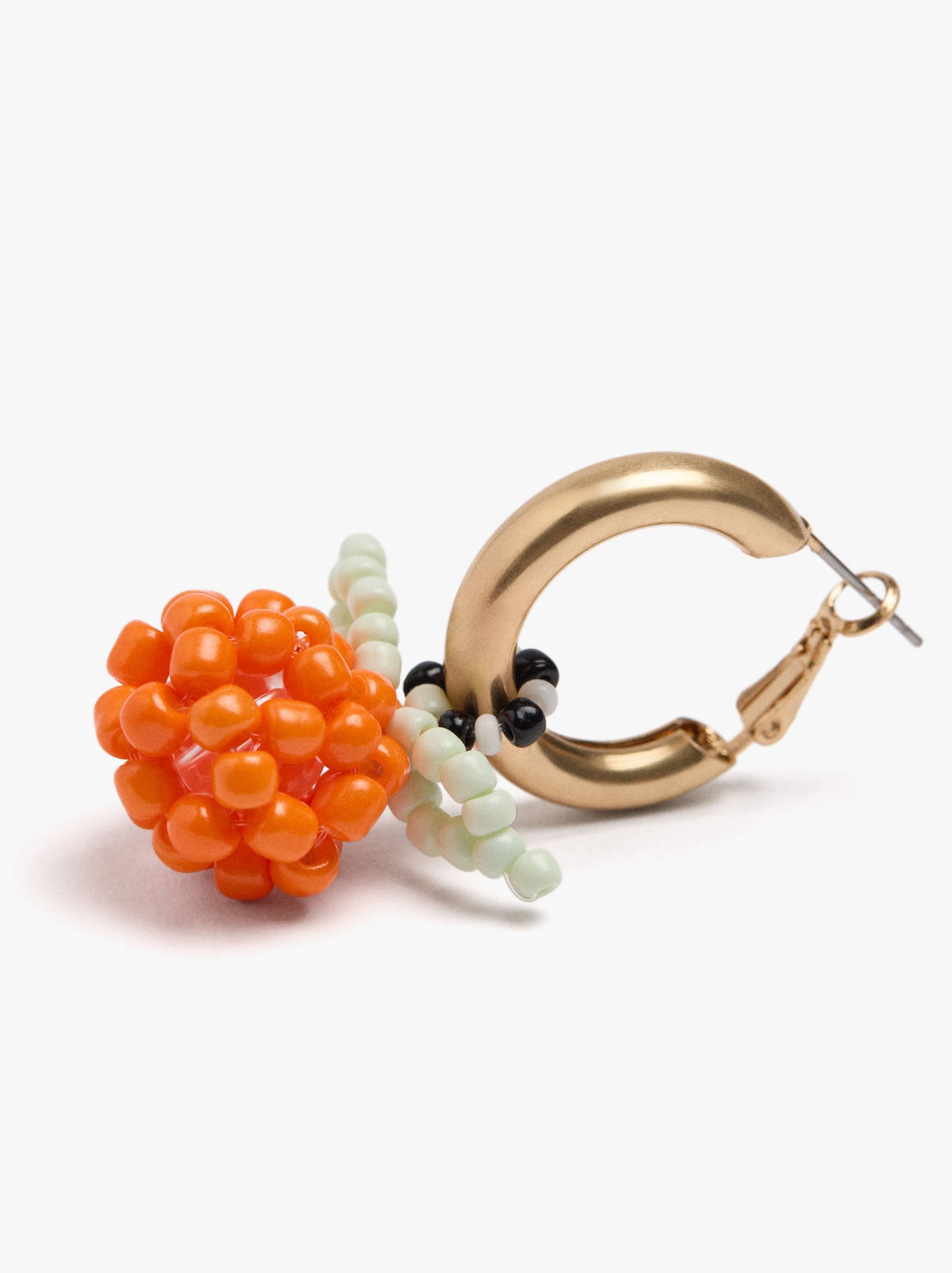 Hoop Earrings With Beaded Pendant