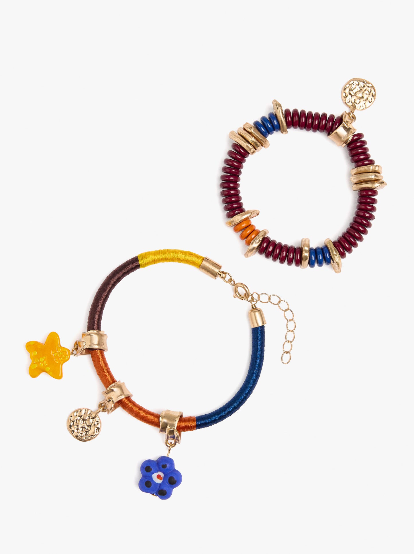 Set Of Multicolor Bracelets With Pendants