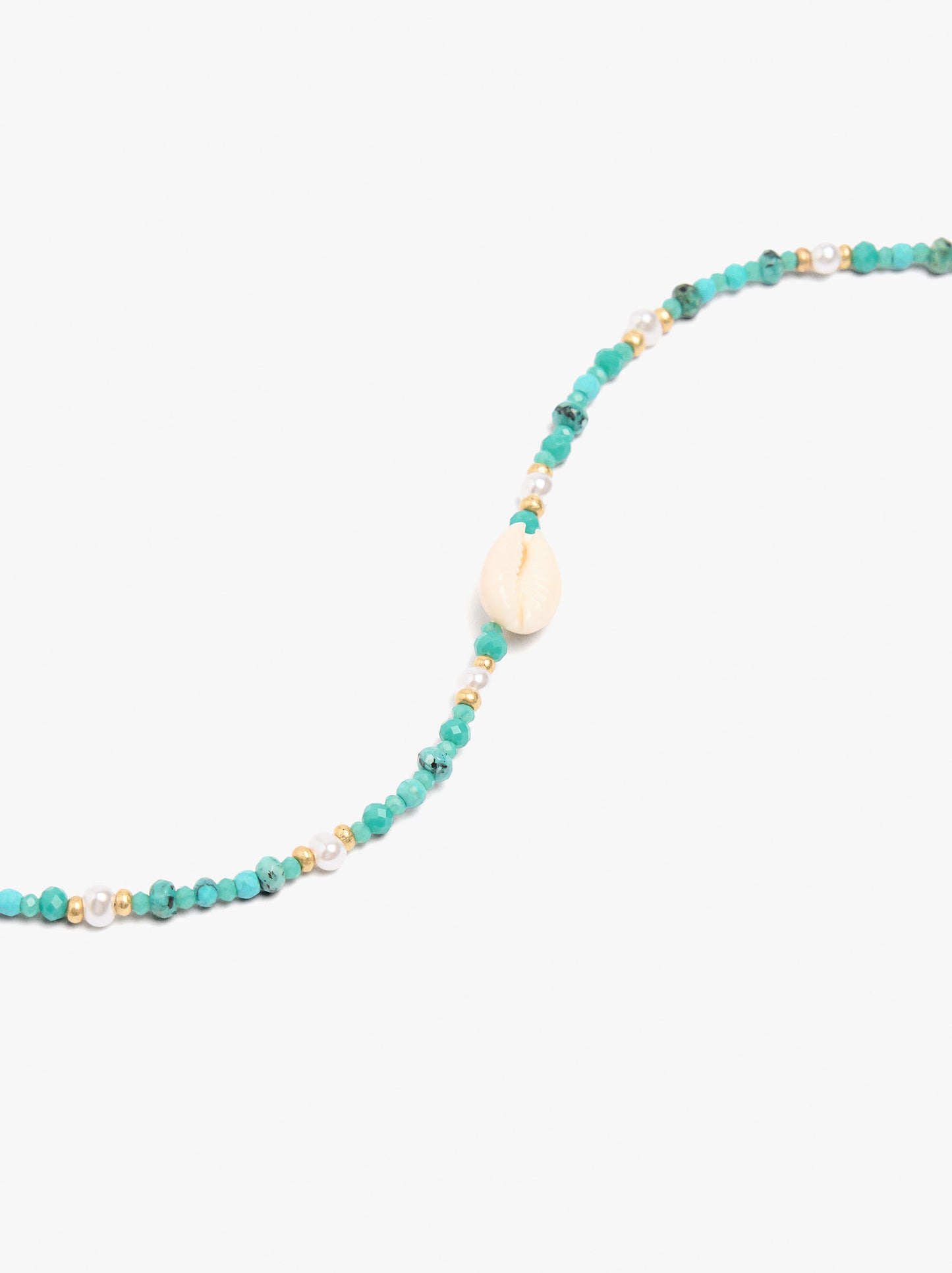 Bracelet With Stone Beads With Shell Pendant