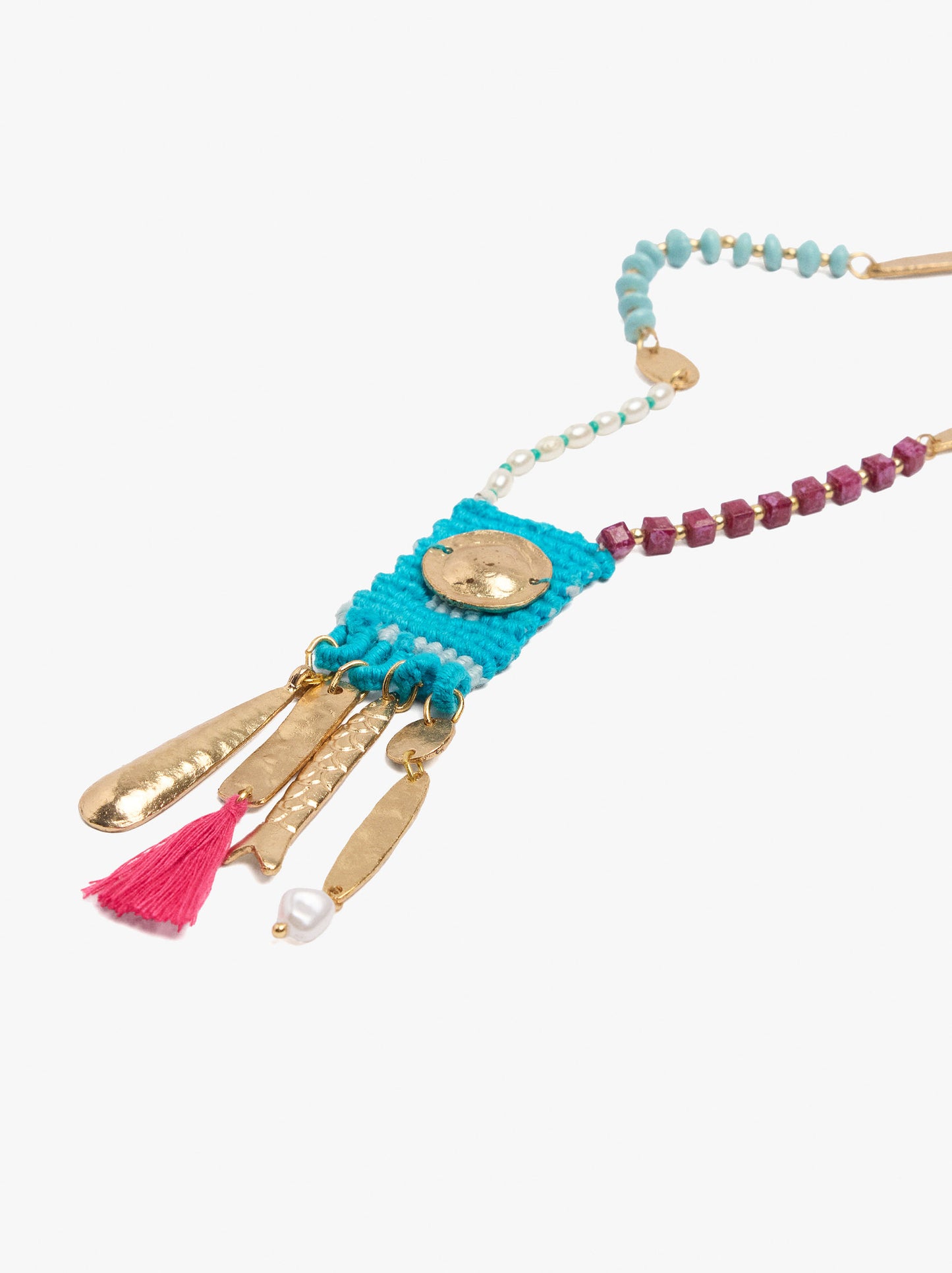 Segmented Necklace With Stone Beads