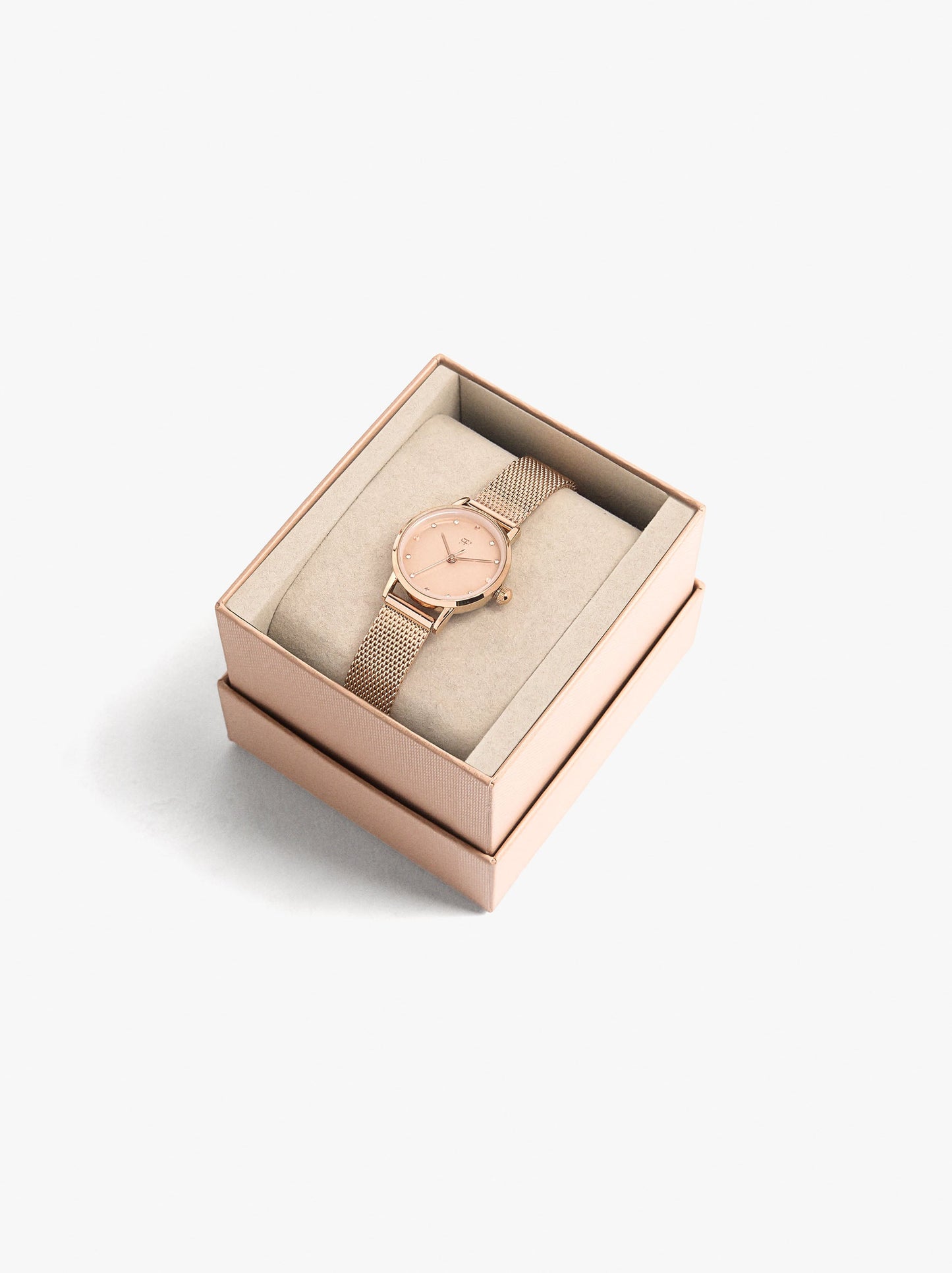 Watch With Crystals And Stainless Steel Mesh