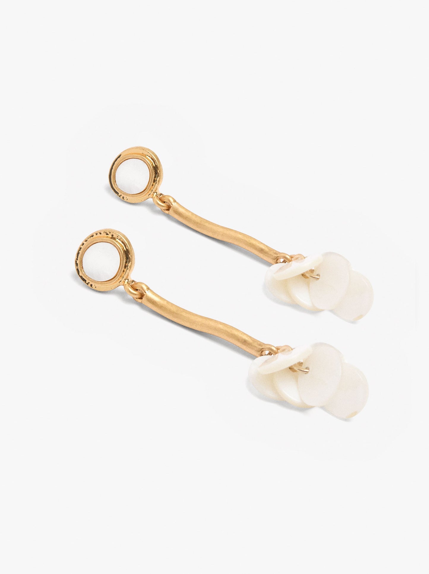 Wavy Bar Earrings With Shells