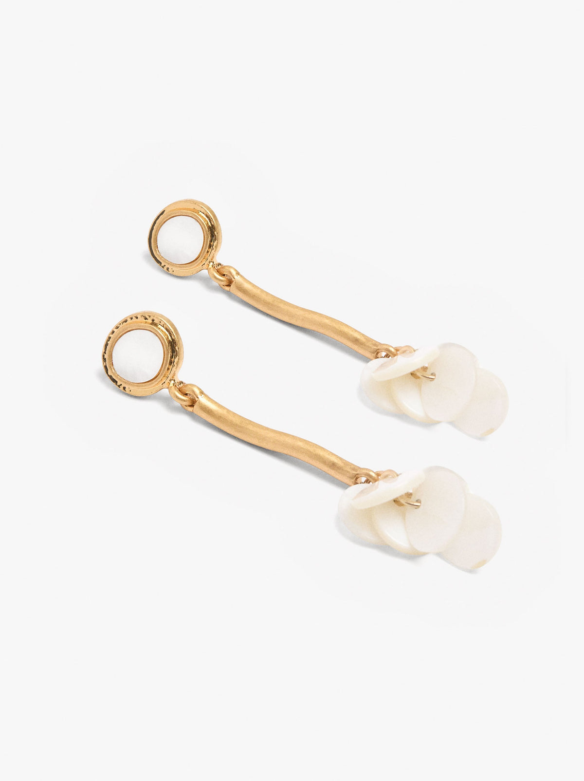 Wavy Bar Earrings With Shells