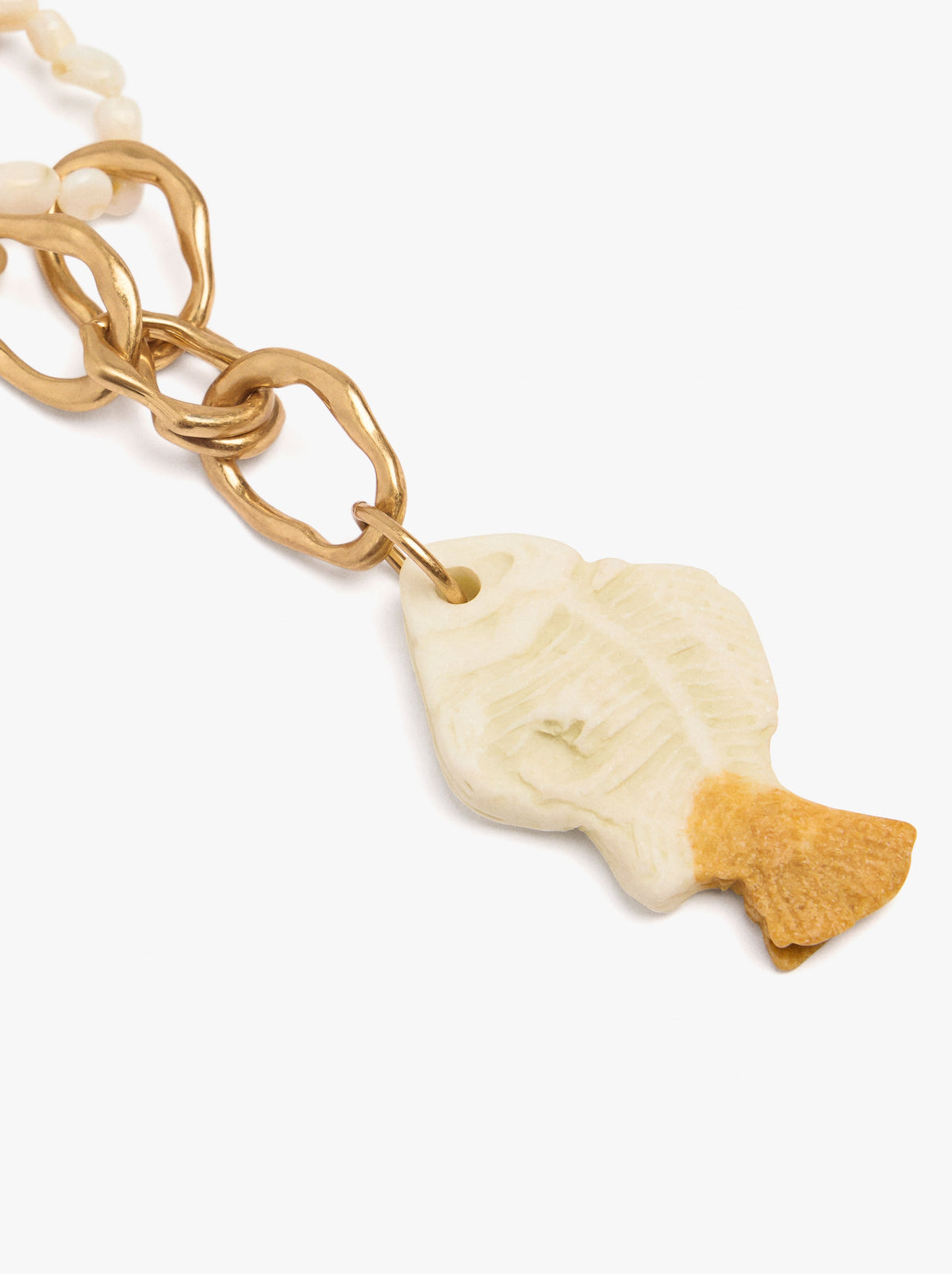 Necklace With Shells And With Fish Pendant