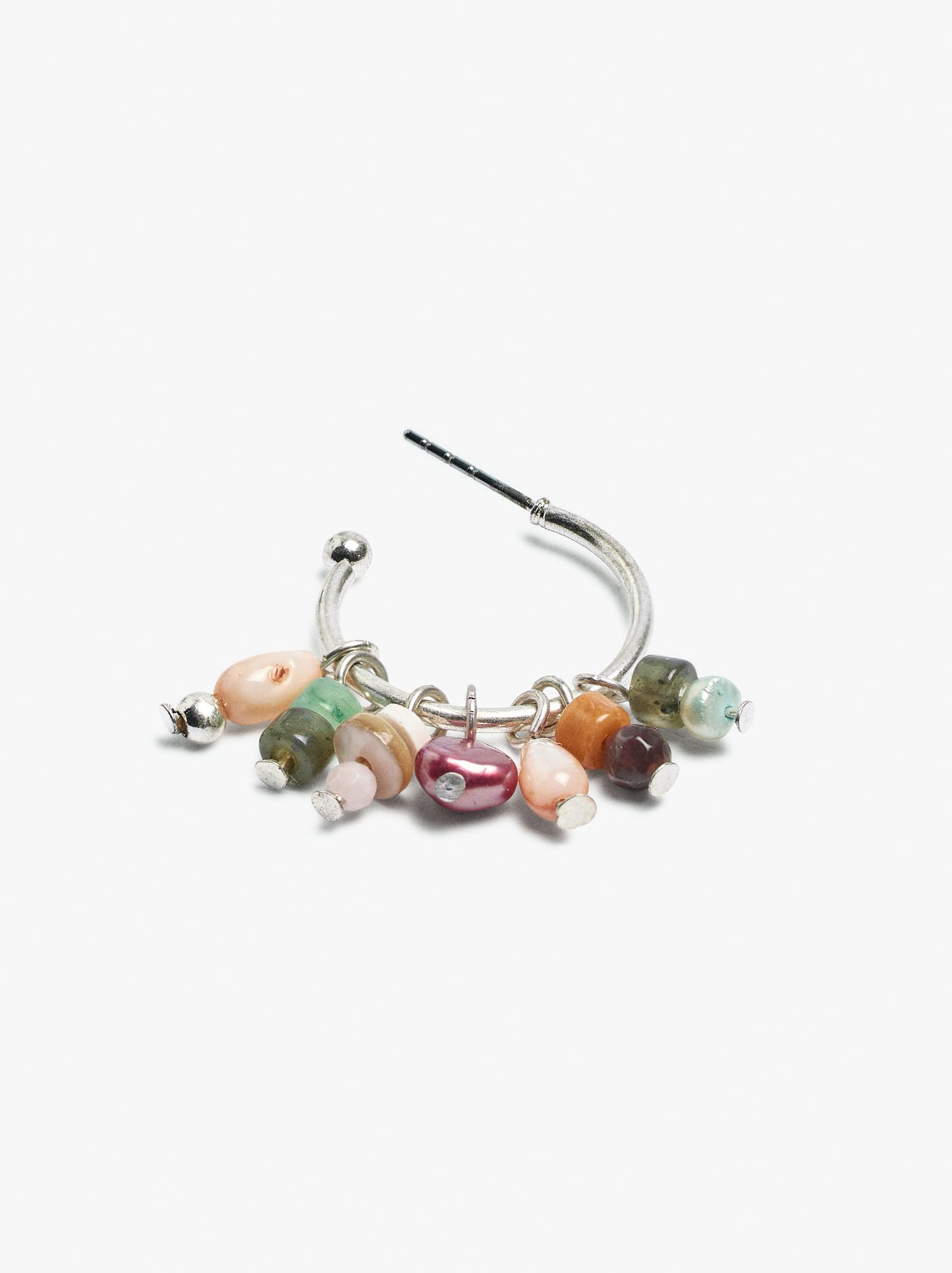 Open Hoop With Stone Beads