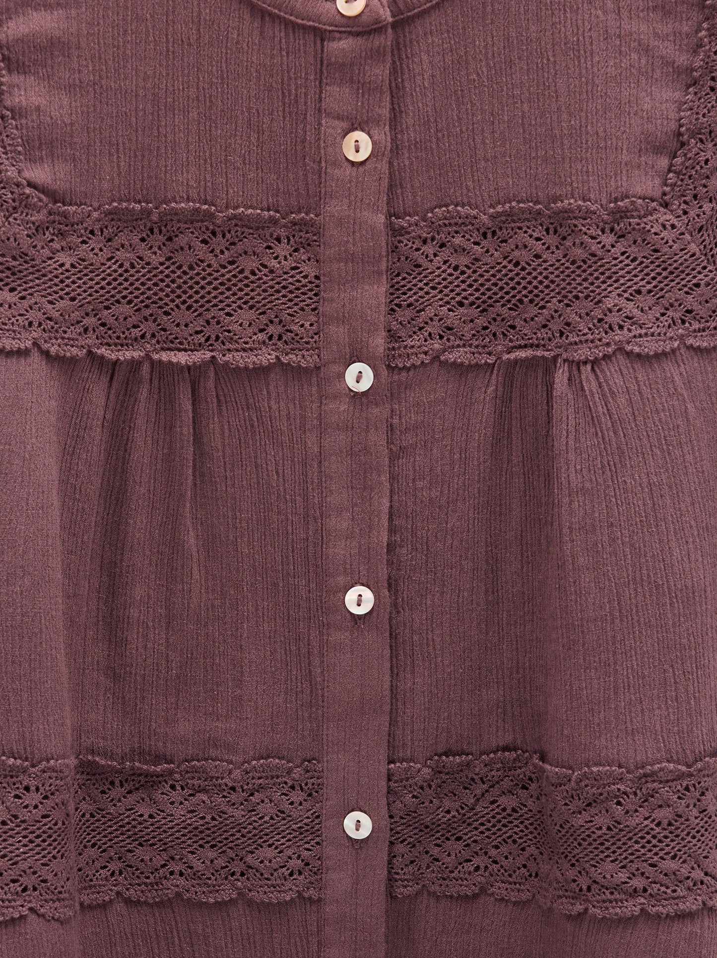 Blouse With Crochet Details 100% Cotton