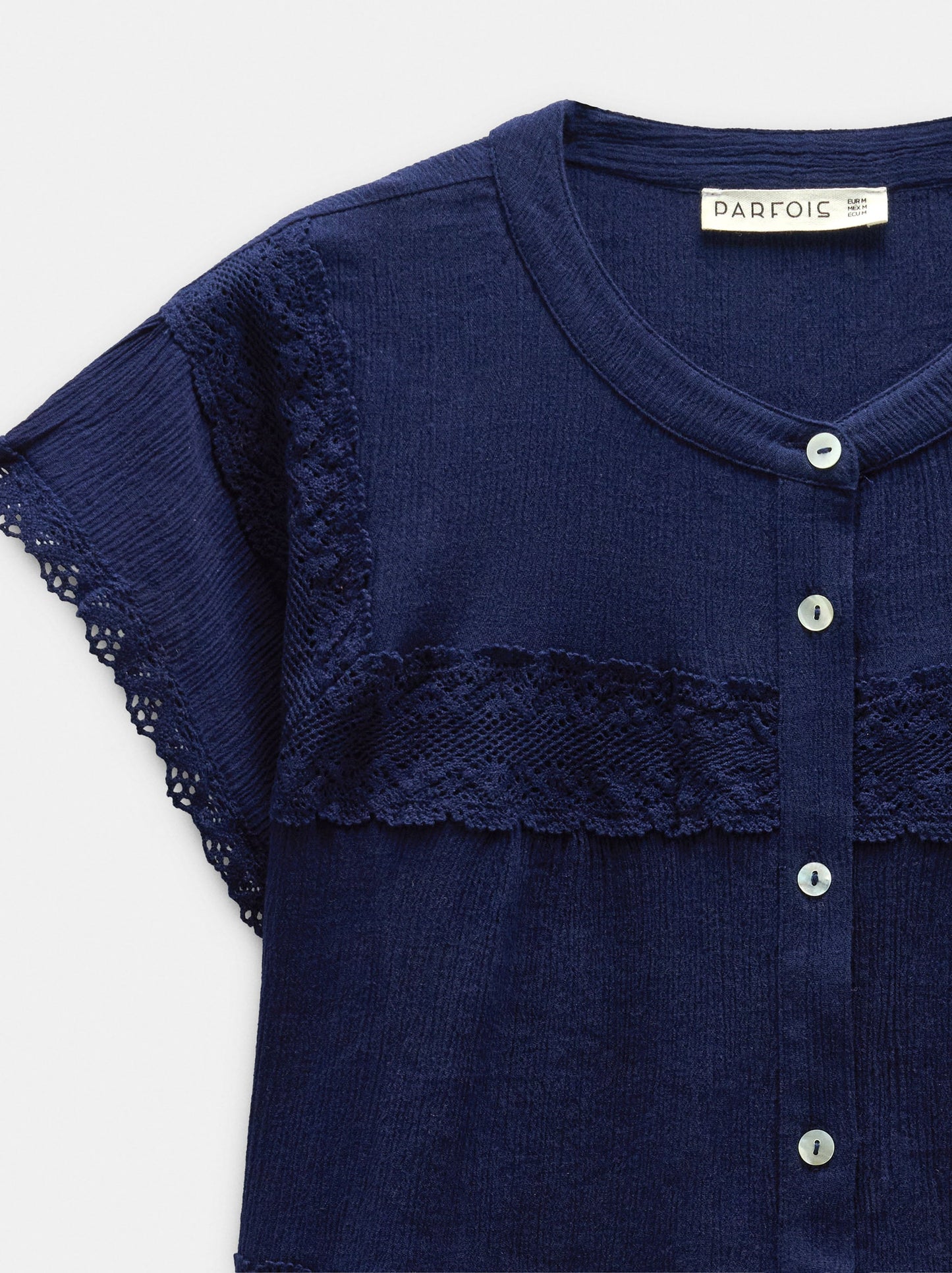 Blouse With Crochet Details 100% Cotton