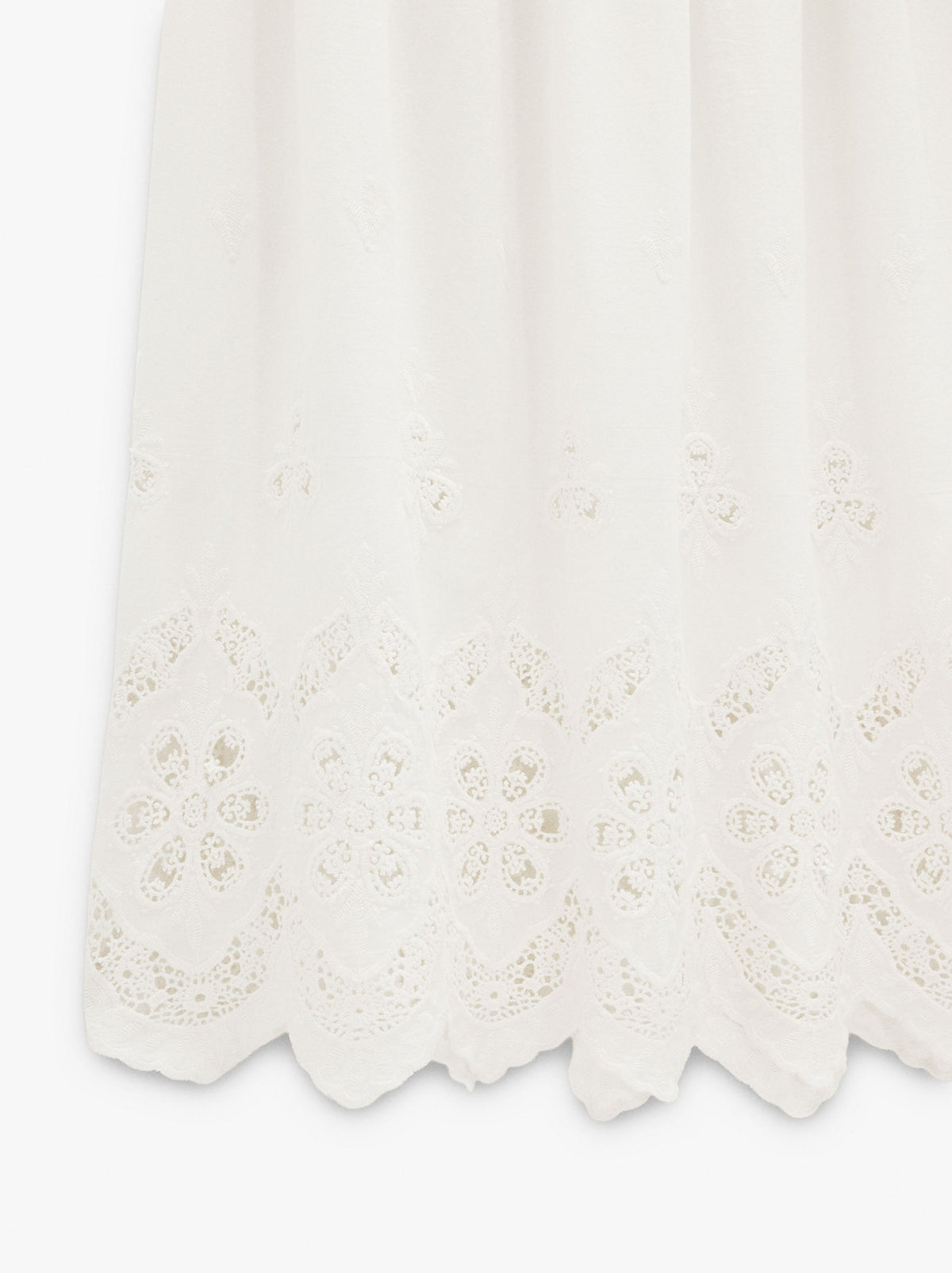 Long Skirt With Perforated Embroidery 100% Cotton