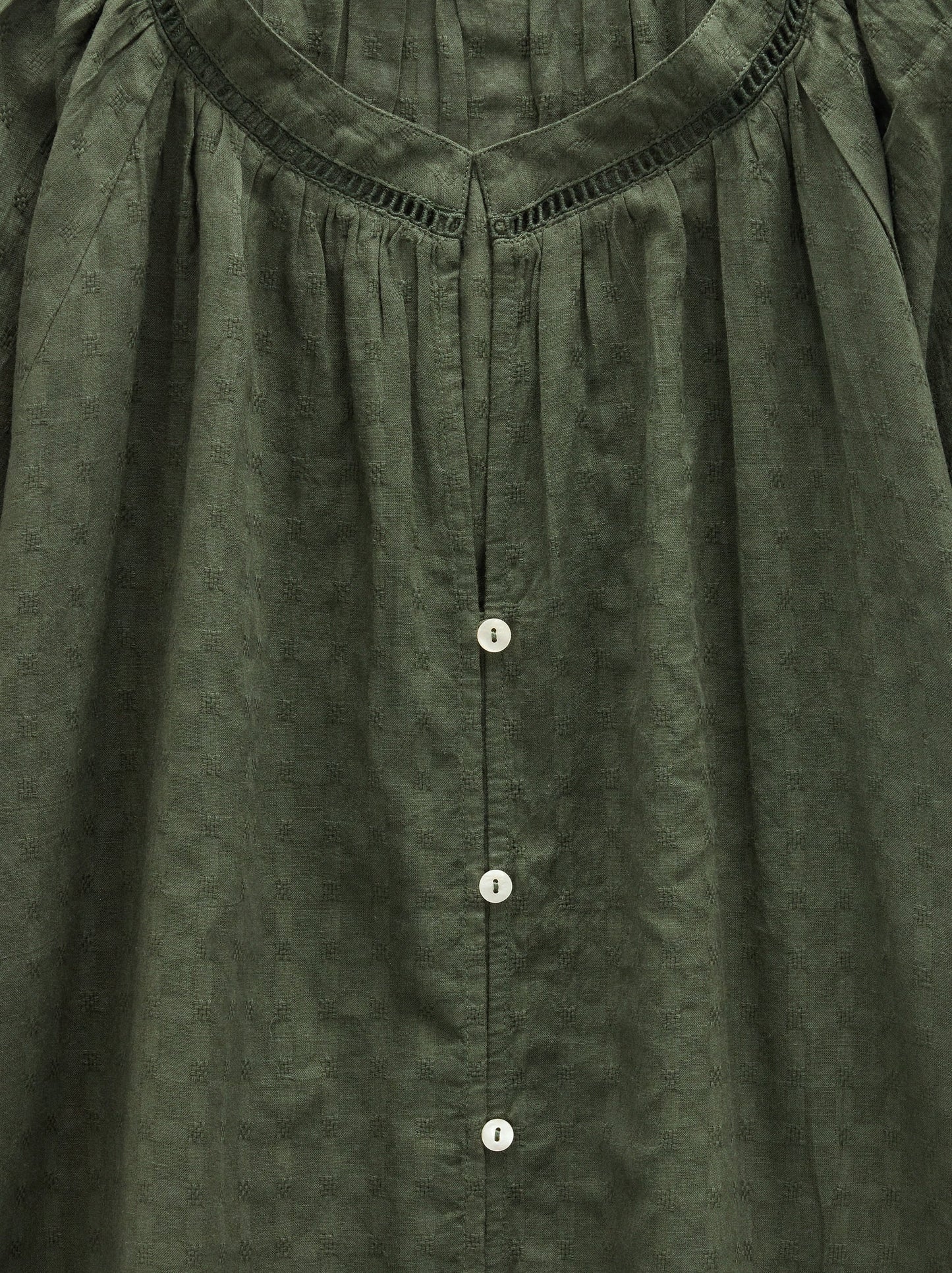 Jacquard Shirt With Mandarin Collar 100% Cotton