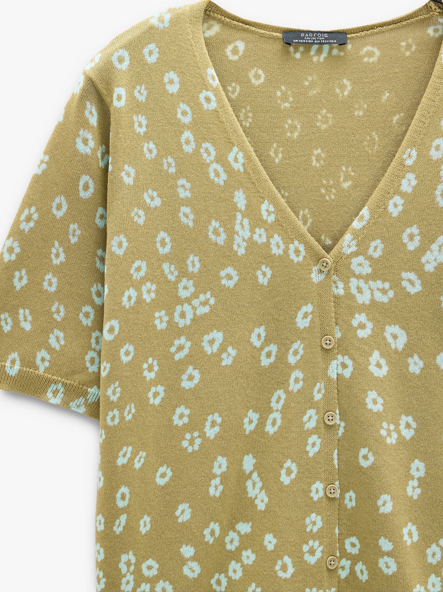 Floral Printed Knit Cardigan