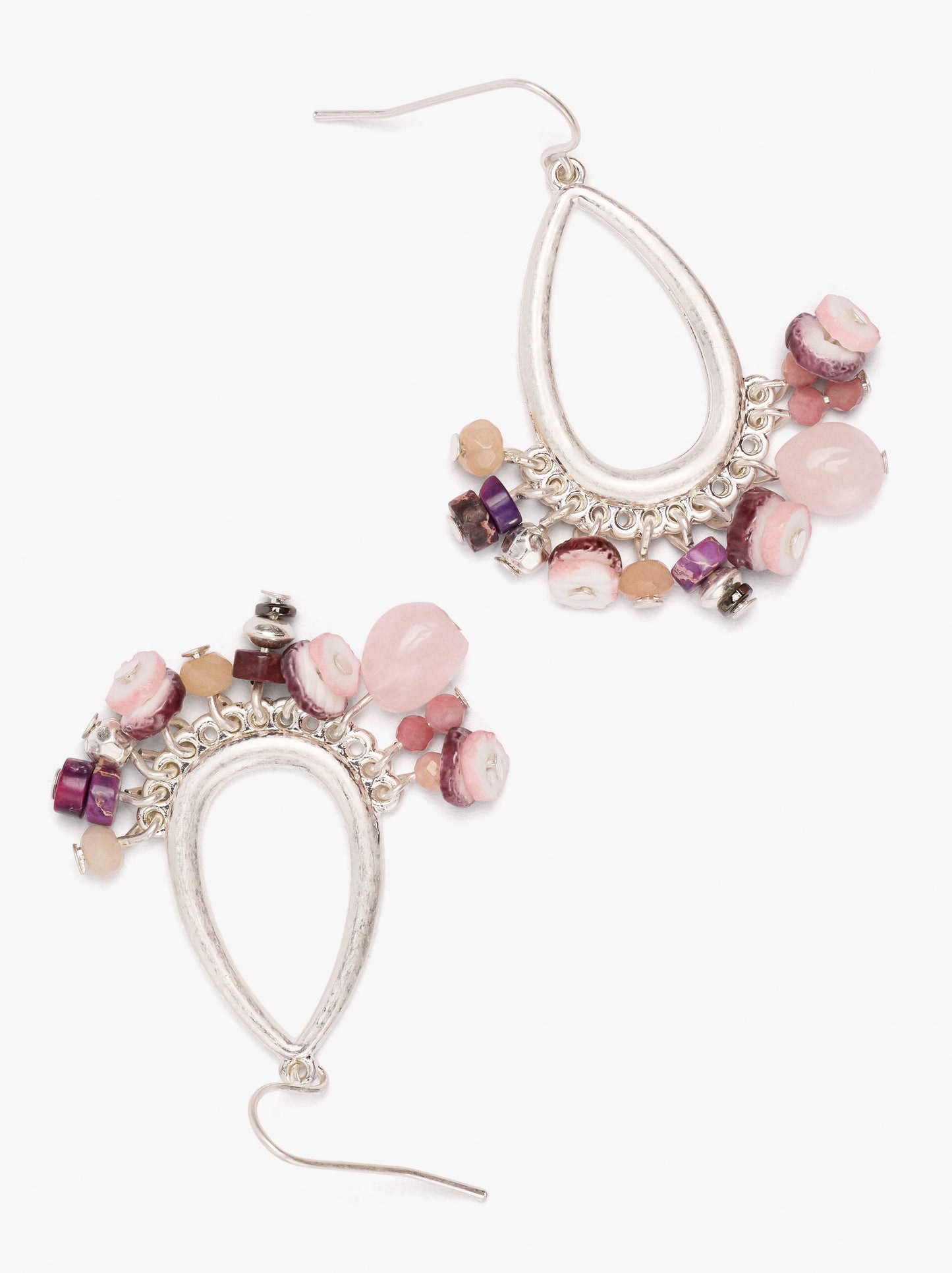 Oval Earrings With Stones And Shells