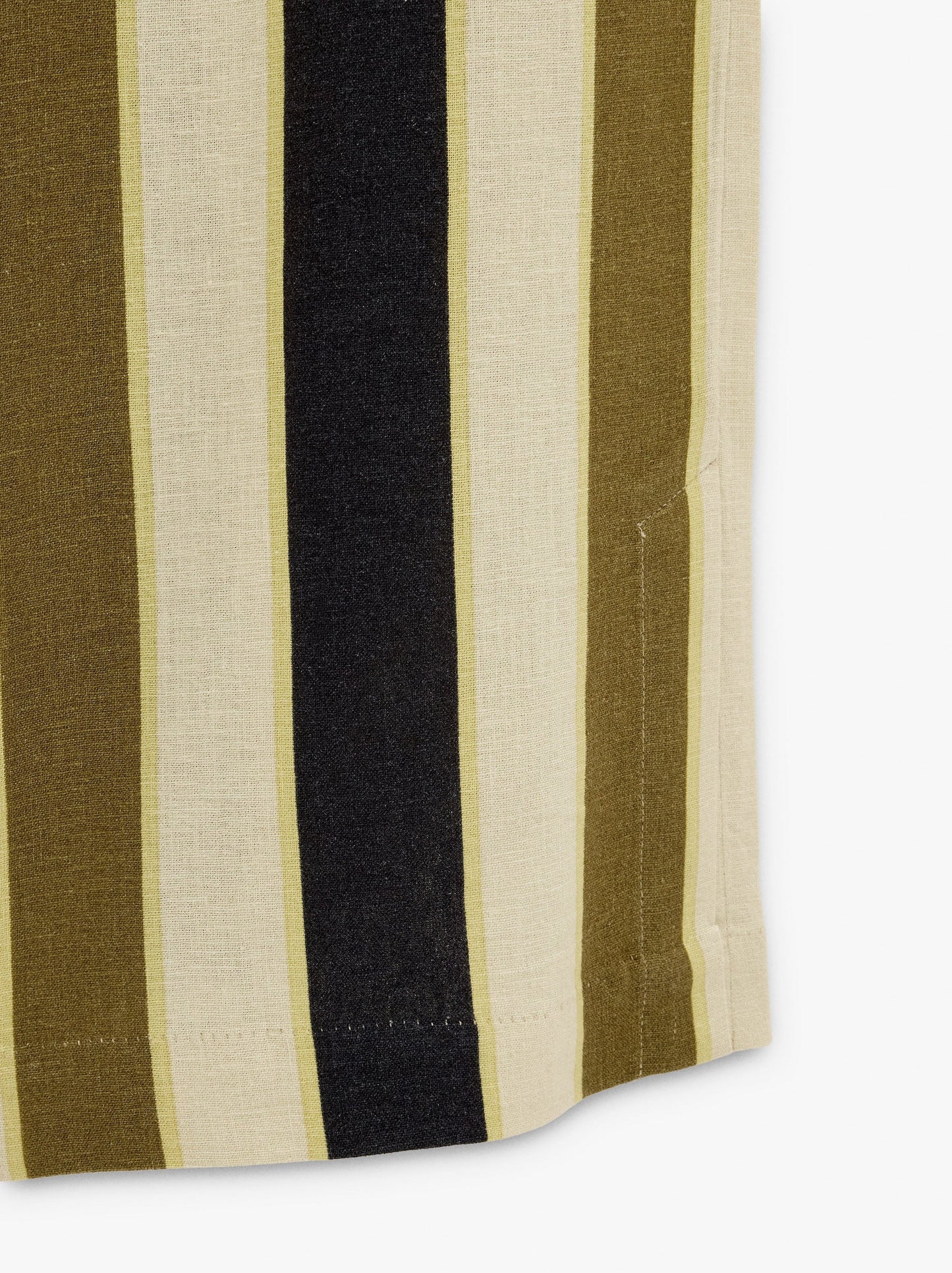 Straight Striped Trousers Linen Blend